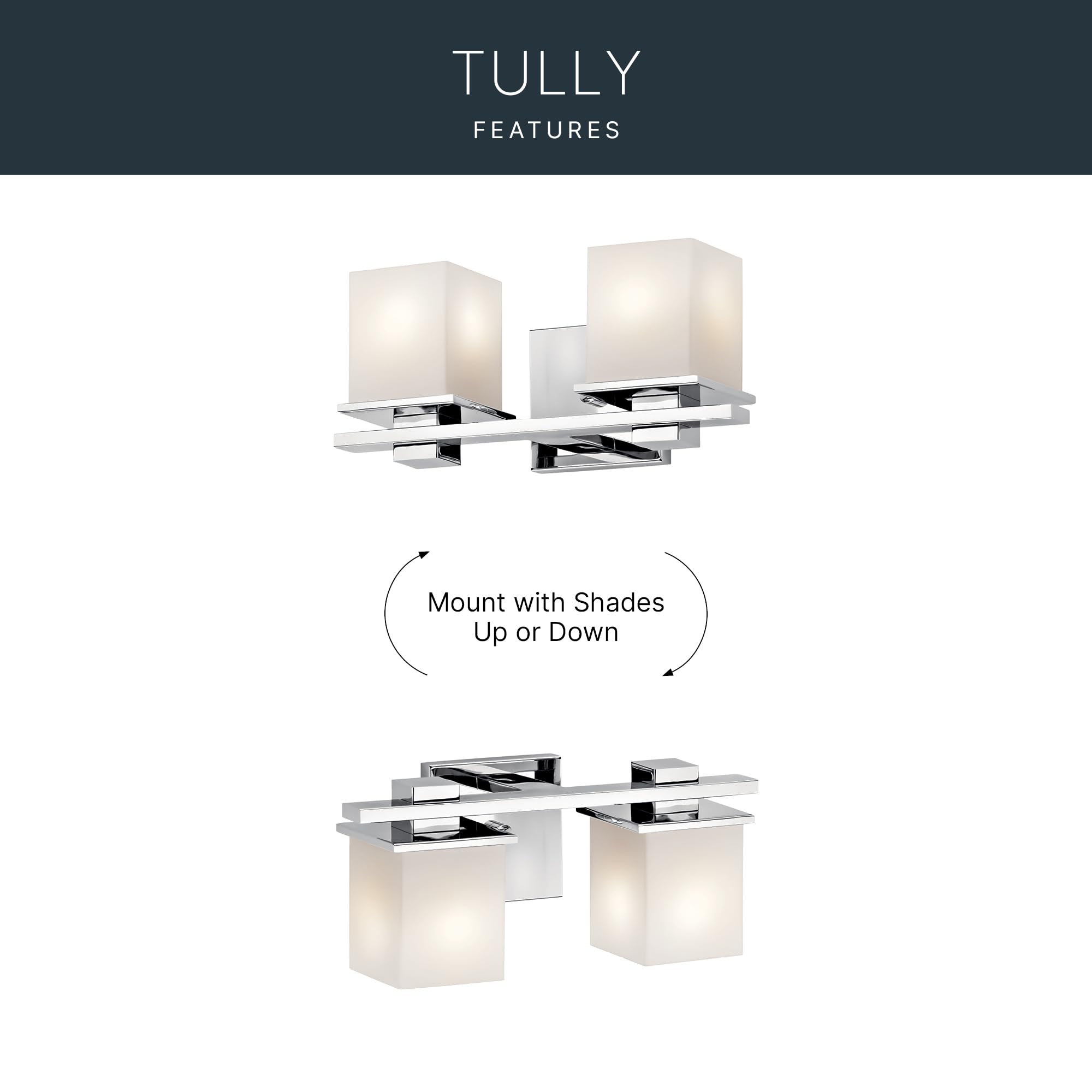 kichler-tully-45150ch-2-light-bathroom-vanity-light-chrome-with-satin-etched-opa image 5