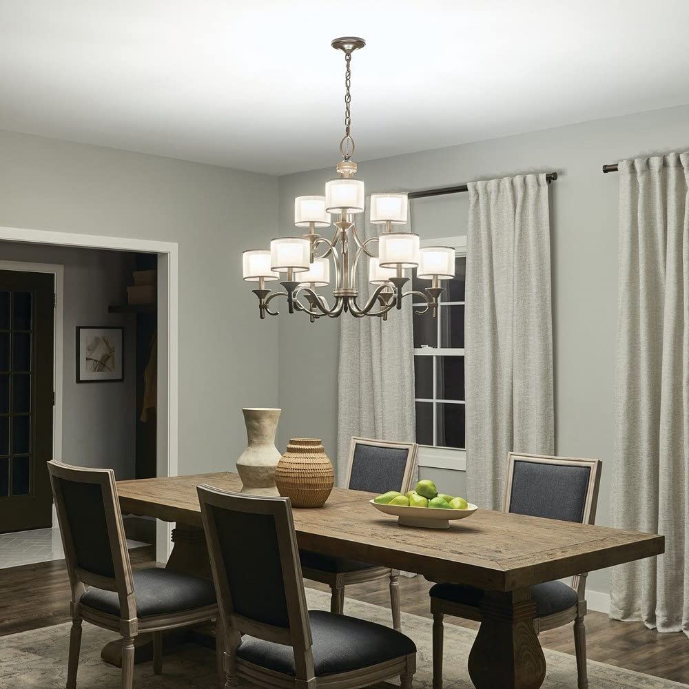 kichler-lacey-29-5-9-light-2-tier-chandelier-in-antique-pewter-with-organza-shad image 2