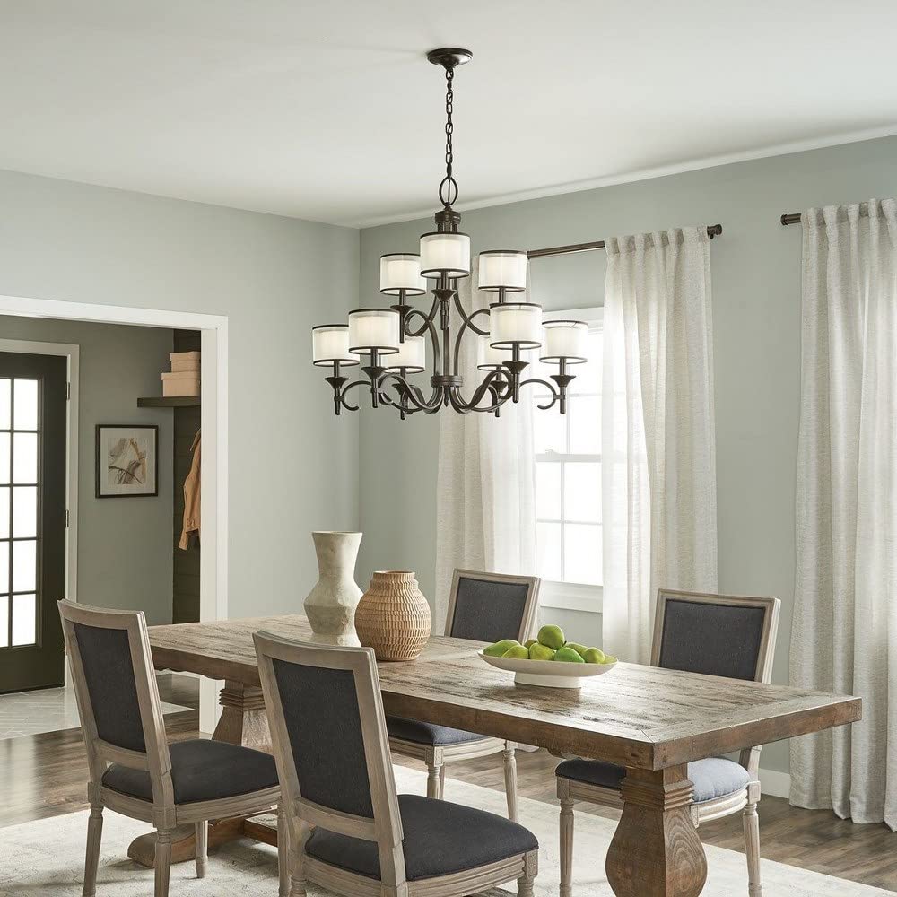 kichler-lacey-29-5-9-light-2-tier-chandelier-in-antique-pewter-with-organza-shad image 3