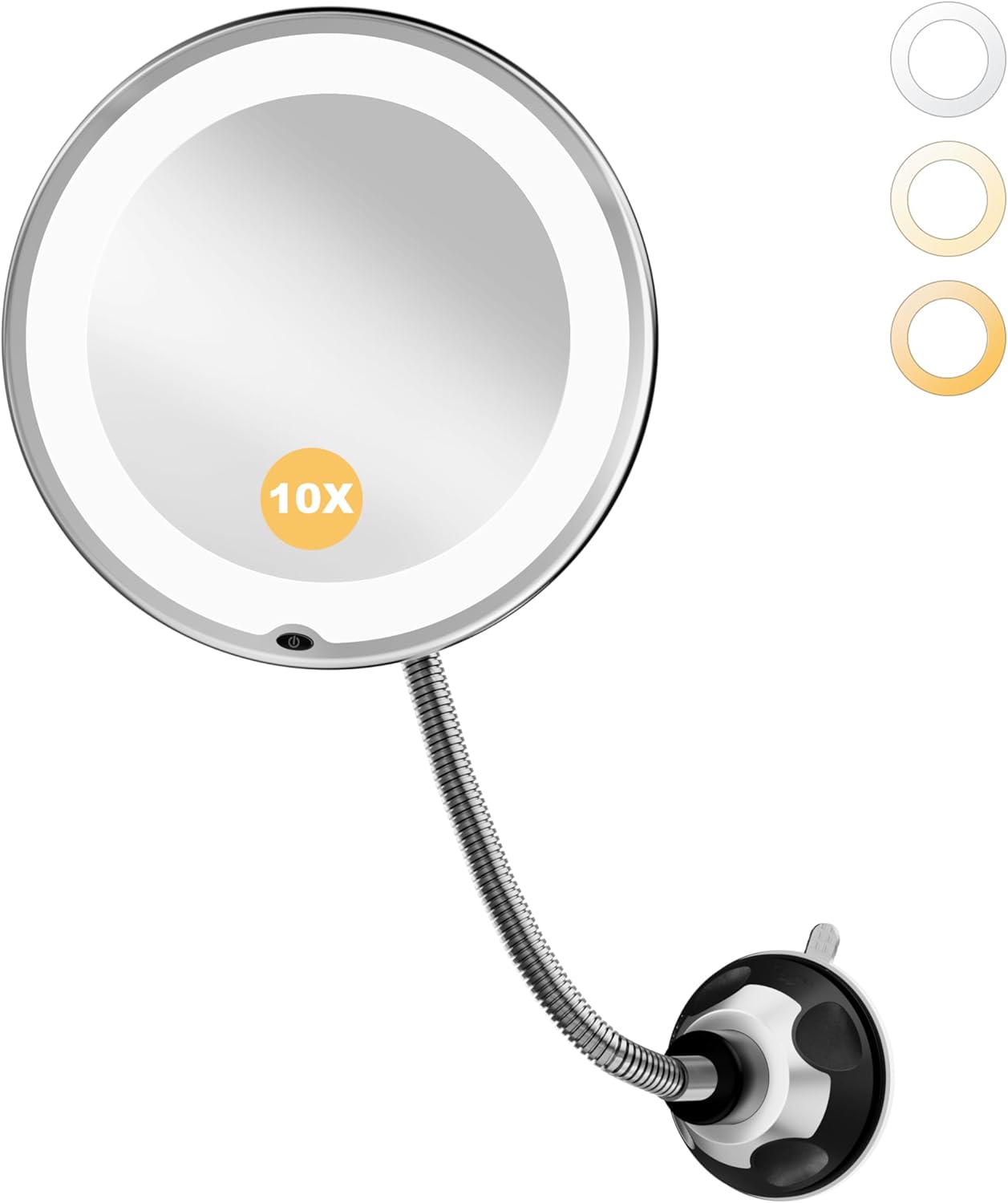 brightown-10x-flexible-gooseneck-battery-operated-makeup-mirror-with-lights-blac image 1