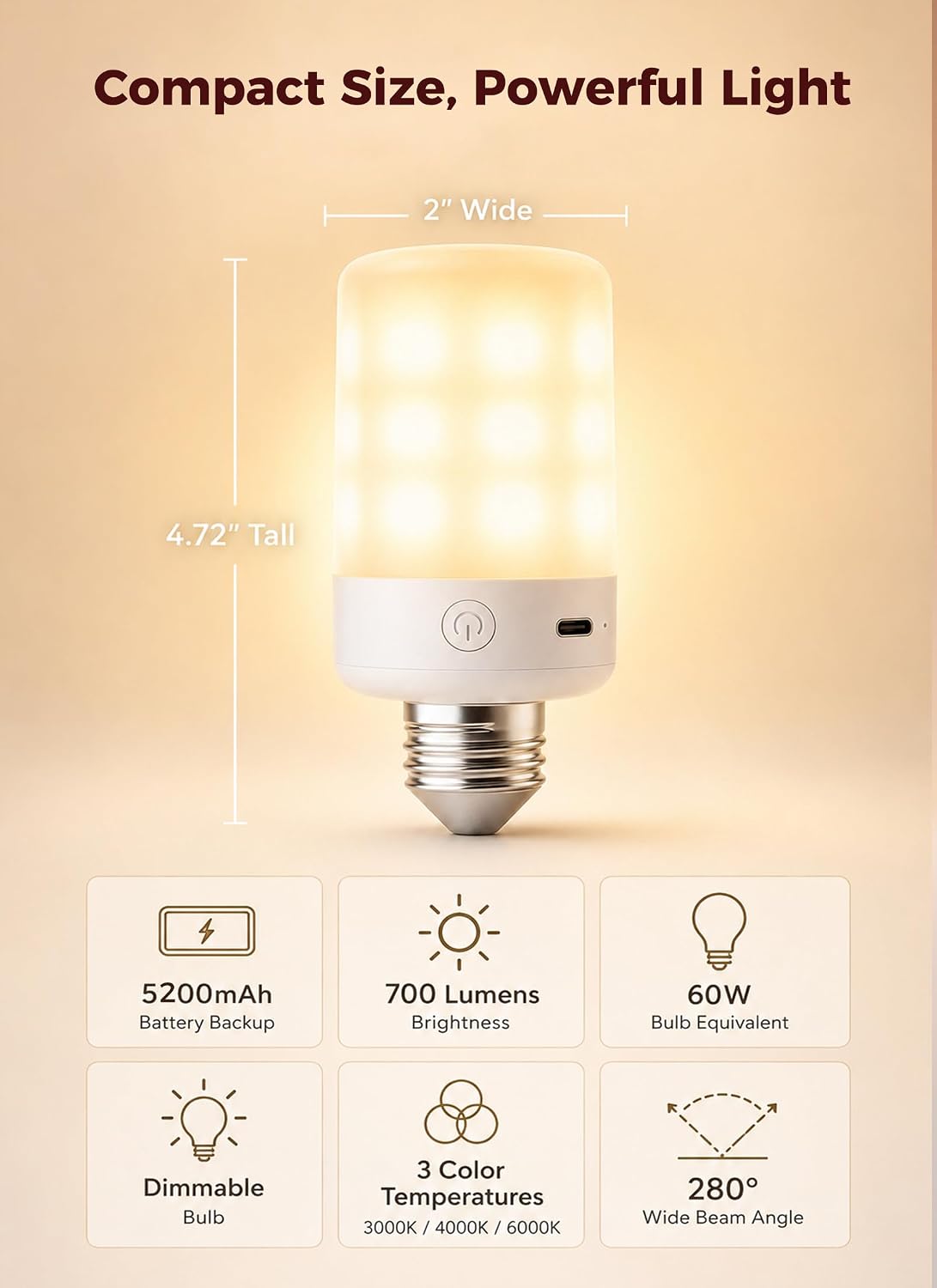 brightown-2-pack-e26-rechargeable-light-bulbs-5200mah-remote-timer-9-rgb-colors image 6
