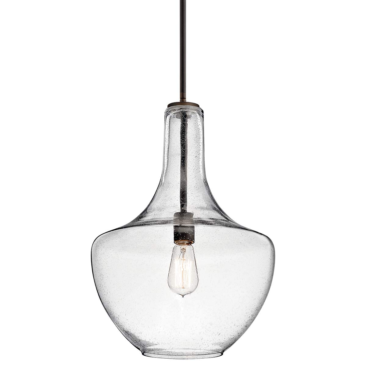 kichler-everly-bell-pendant-light-clear-glass-olde-bronze image 6