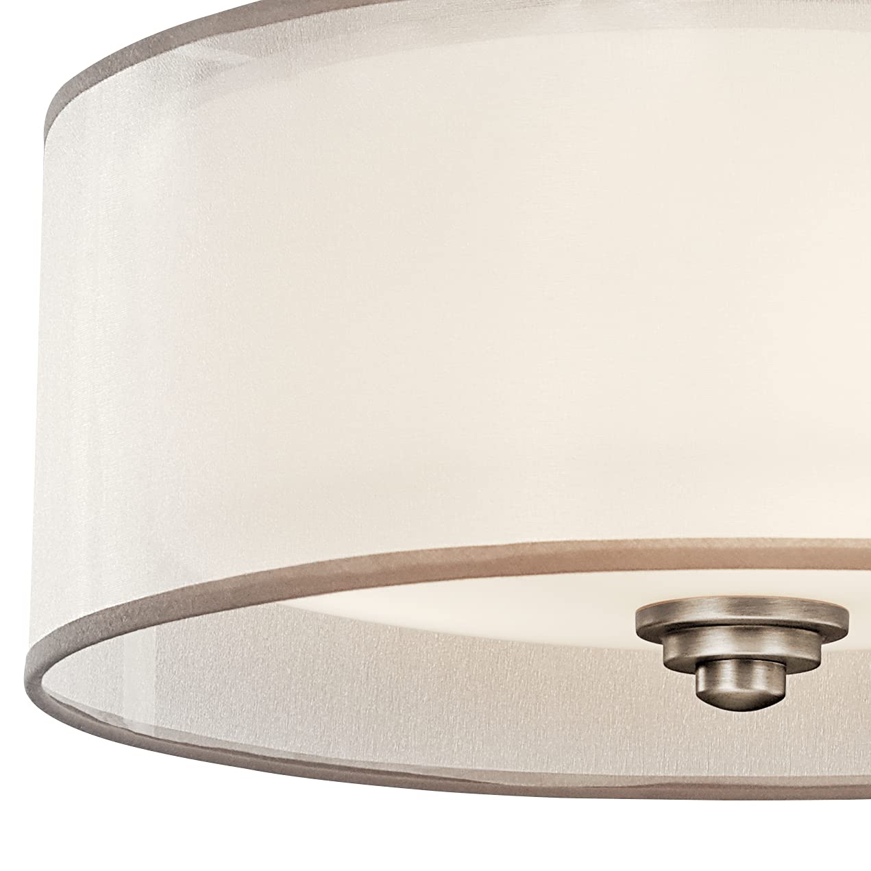 kichler-lacey-42386ap-semi-flush-mount-antique-pewter-15-with-organza-shade-3-li image 3