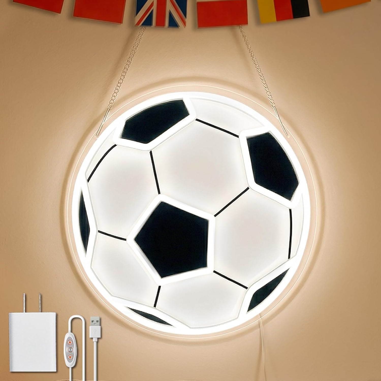 brightown-12-6-led-soccer-ball-neon-sign-usb-powered-dimmable-for-fan-cave-bedro image 1