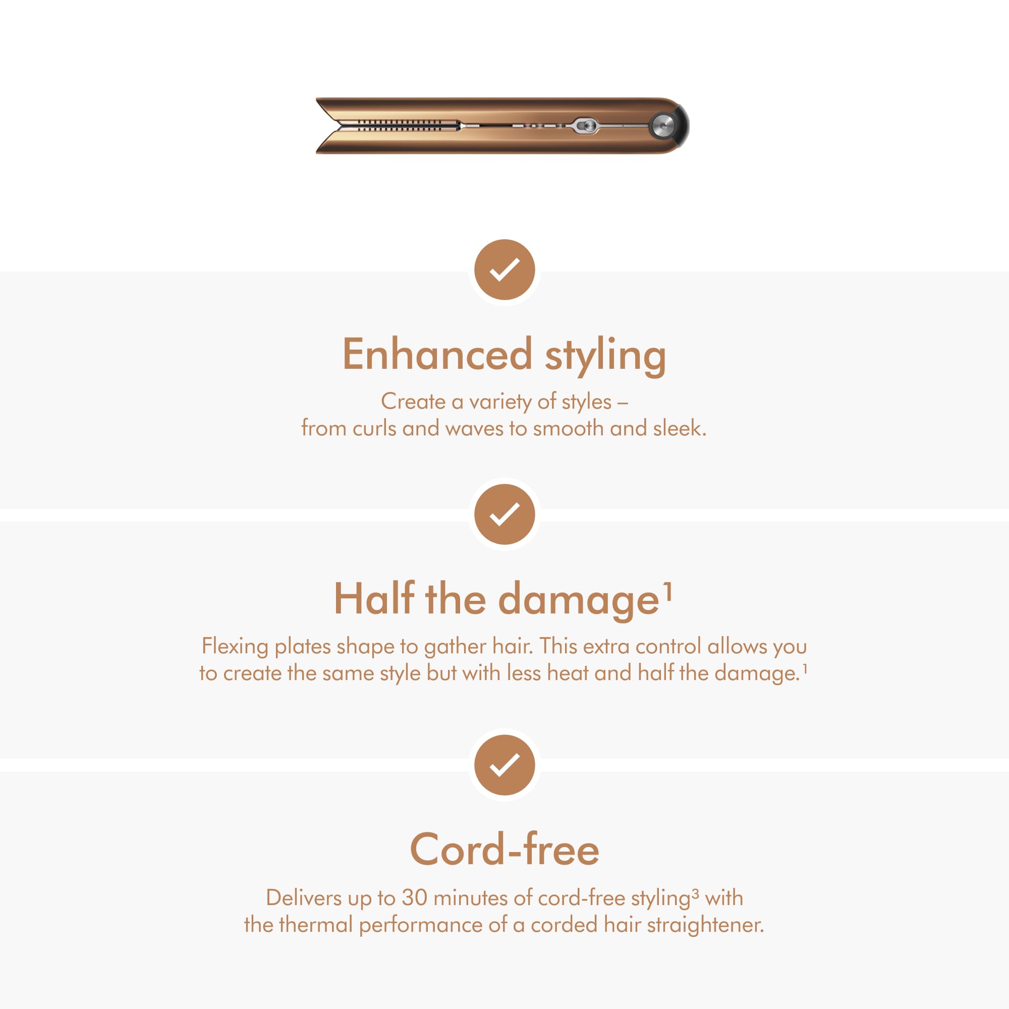 dyson-corrale-hair-straightener-nickel-fuchsia-cordless-corded-flexing-plate-sty image 7