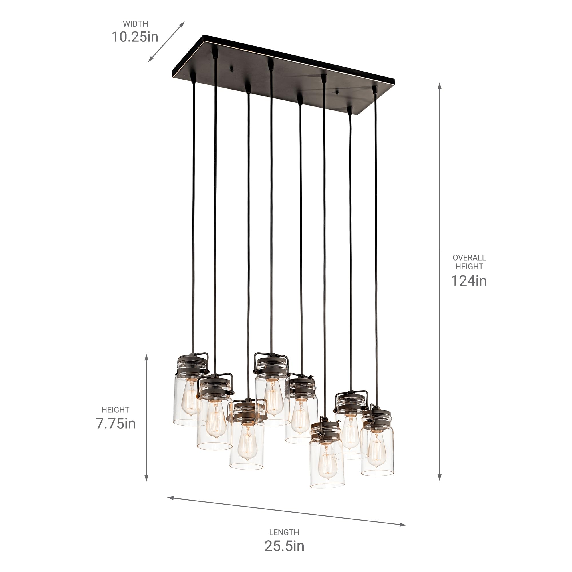 kichler-brinley-25-5-linear-chandelier-8-light-olde-bronze-model-42890oz-farmhou image 2