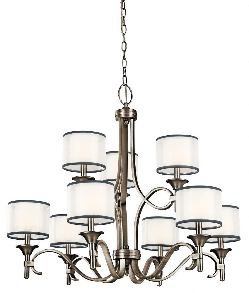 kichler-lacey-29-5-9-light-2-tier-chandelier-in-antique-pewter-with-organza-shad image 6