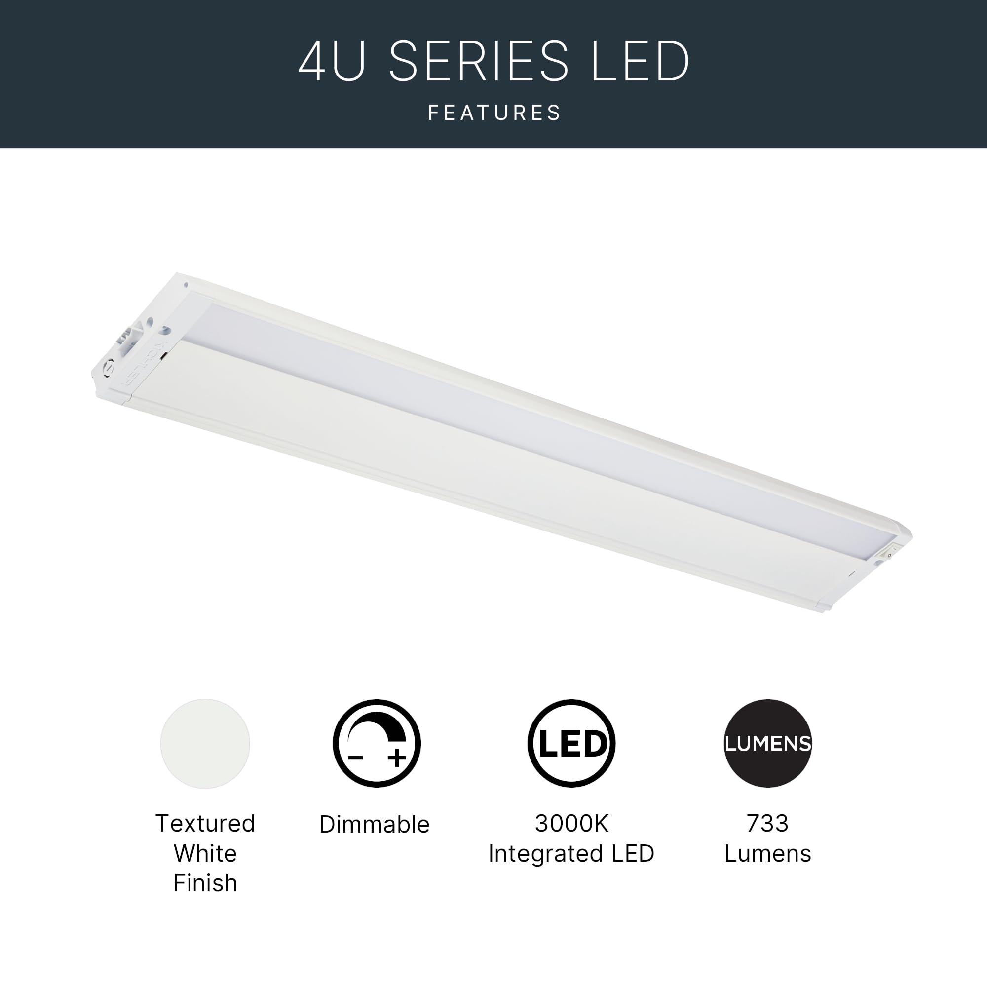 kichler-4u-series-30-led-under-cabinet-light-white-3000k-4u30k30wht image 3
