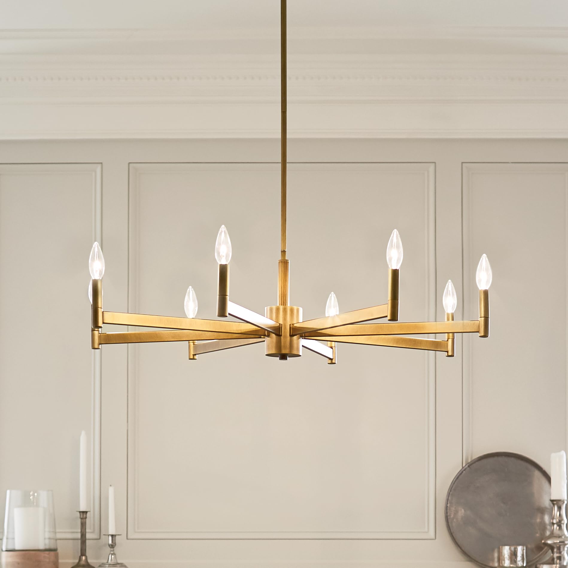 kichler-erzo-9-25-8-light-chandelier-natural-brass-43857nbr-modern-candle-chande image 2