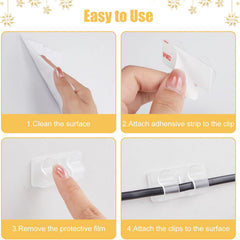 brightown-christmas-light-clips-with-adhesive-strips-30-clips-35-strips-for-indo image 2