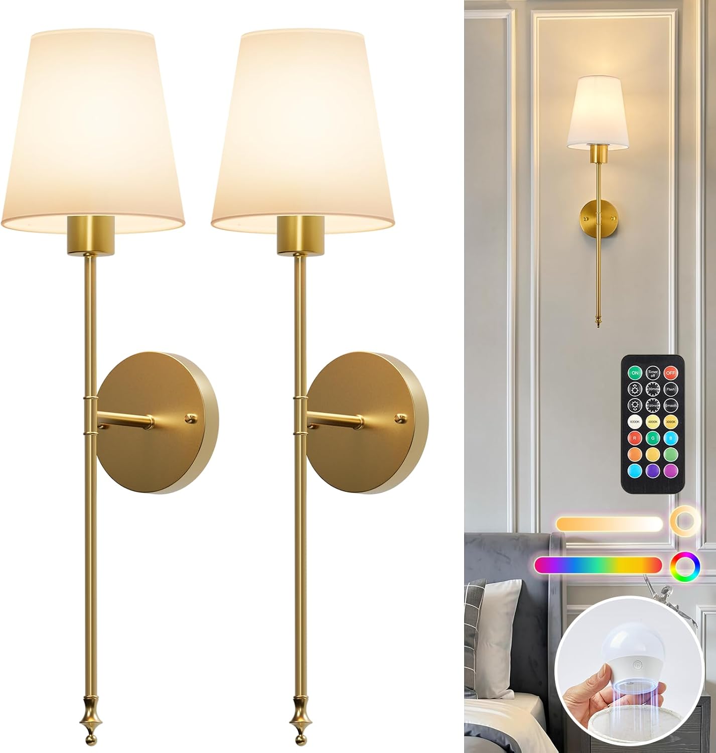 brightown-2-pack-battery-operated-wireless-rechargeable-wall-sconce-lamp-lights- image 1