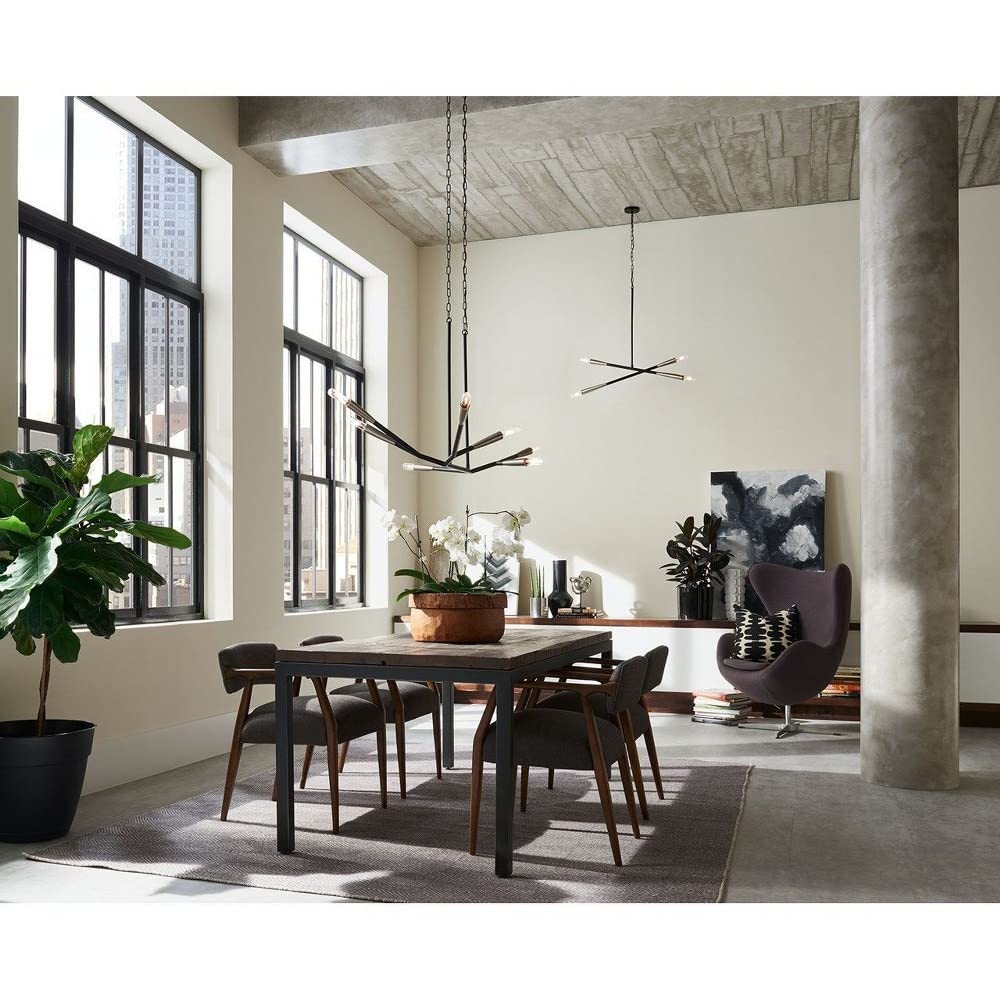 kichler-branches-43795bk-7-light-linear-chandelier-black-with-antique-pewter-acc image 2