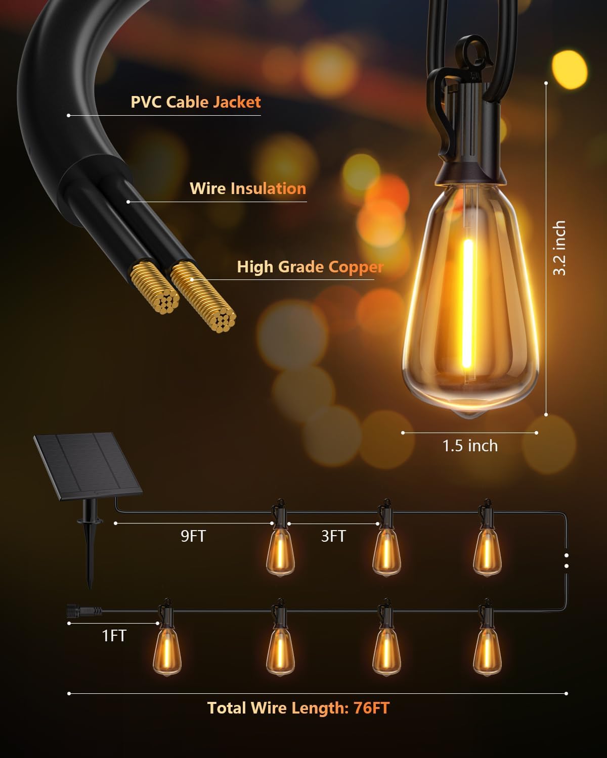 brightown-76ft-solar-powered-shatterproof-edison-led-string-lights-with-remote-a image 6