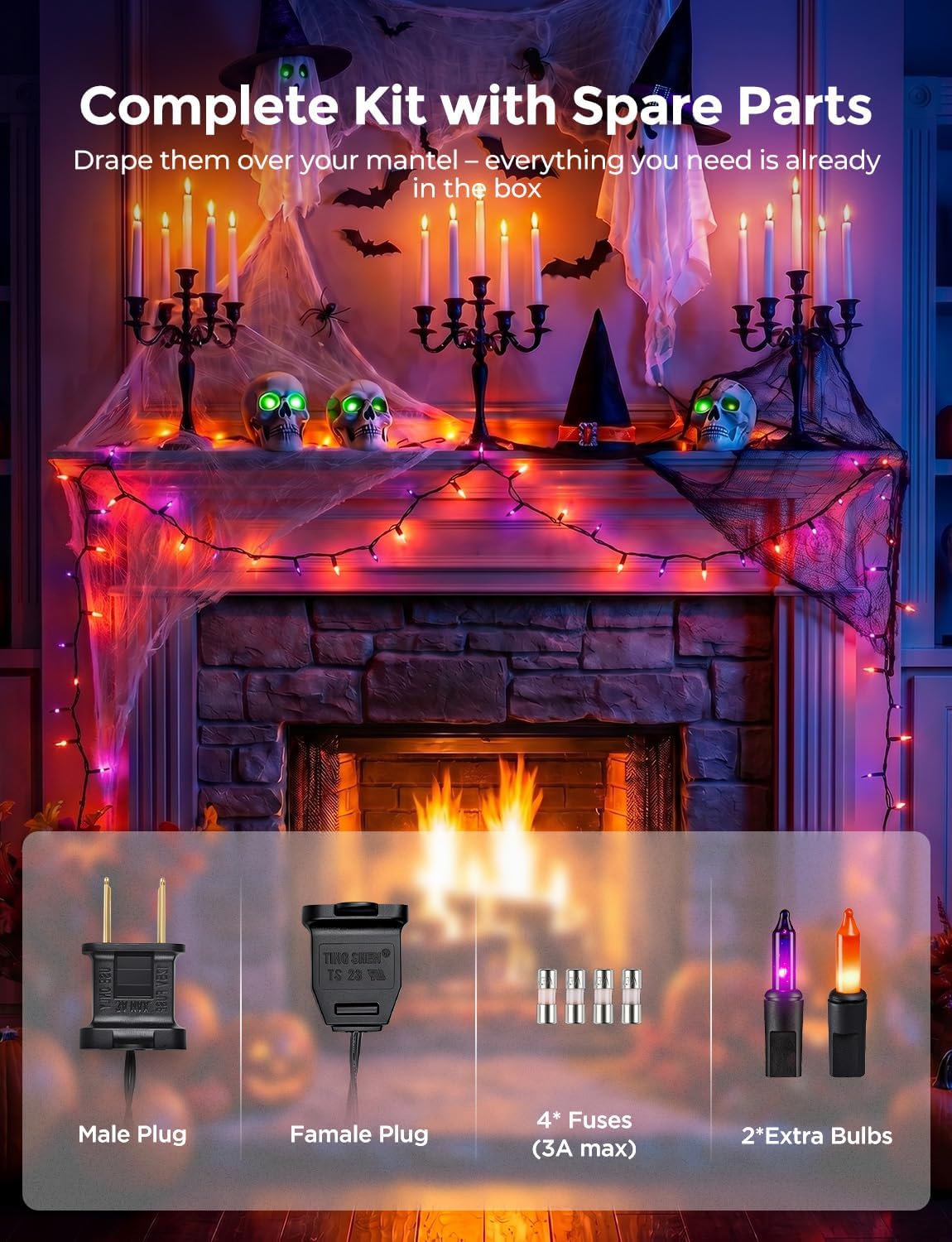 brightown-20ft-100-led-plug-in-mini-incandescent-string-lights-for-halloween-ora image 4
