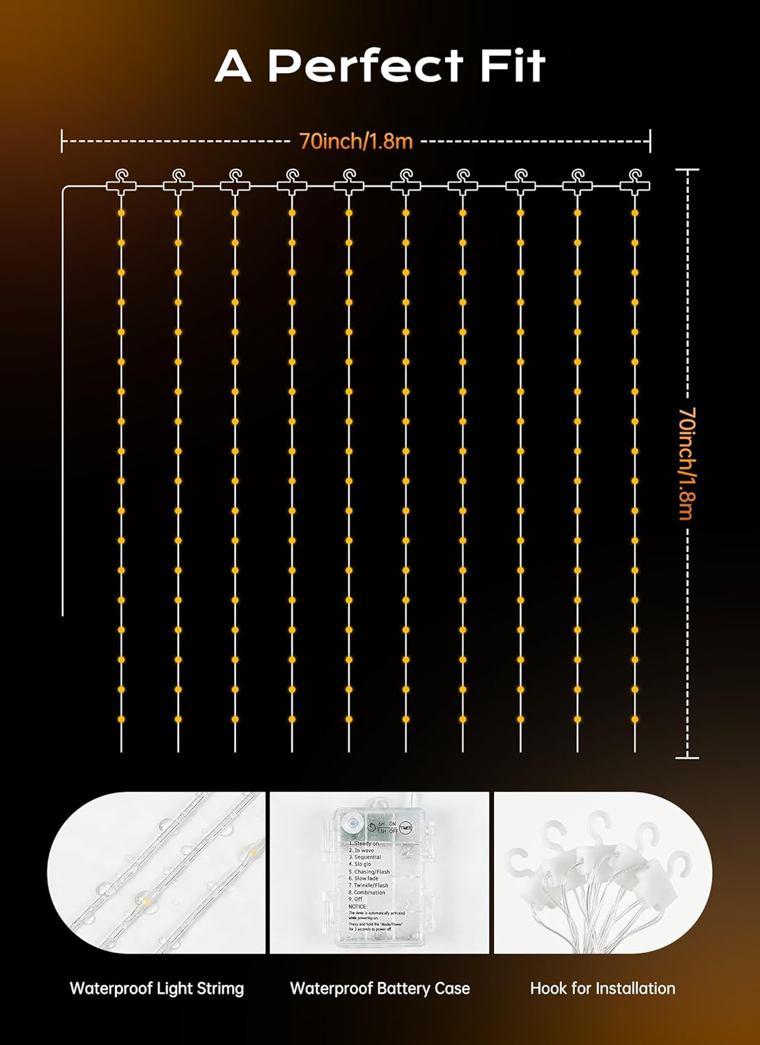 brightown-70-inch-180-led-battery-operated-shower-curtain-lights-no-curtain image 2