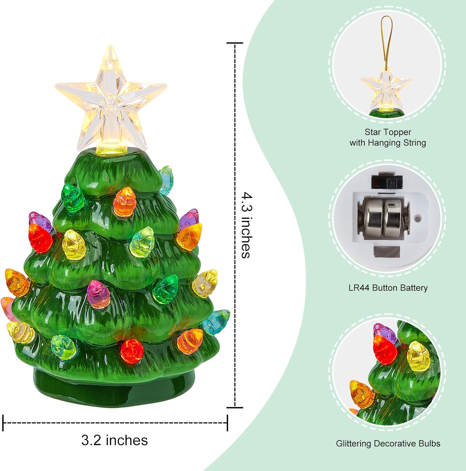 brightown-4-pack-4-3-inch-mini-ceramic-christmas-tree-night-light-with-star-topp image 2