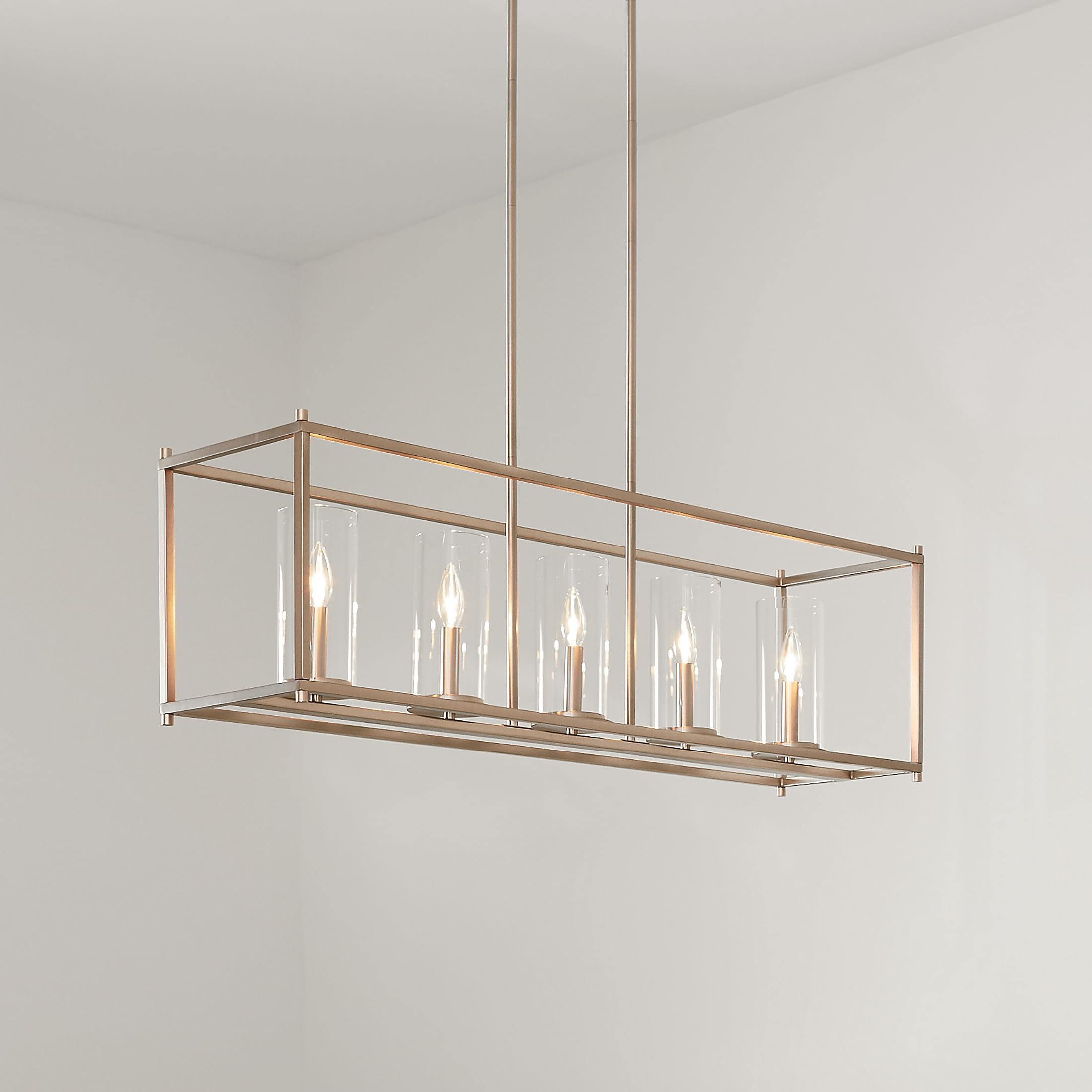 kichler-crosby-43995ni-5-light-linear-chandelier-brushed-nickel-41-25-with-clear image 2