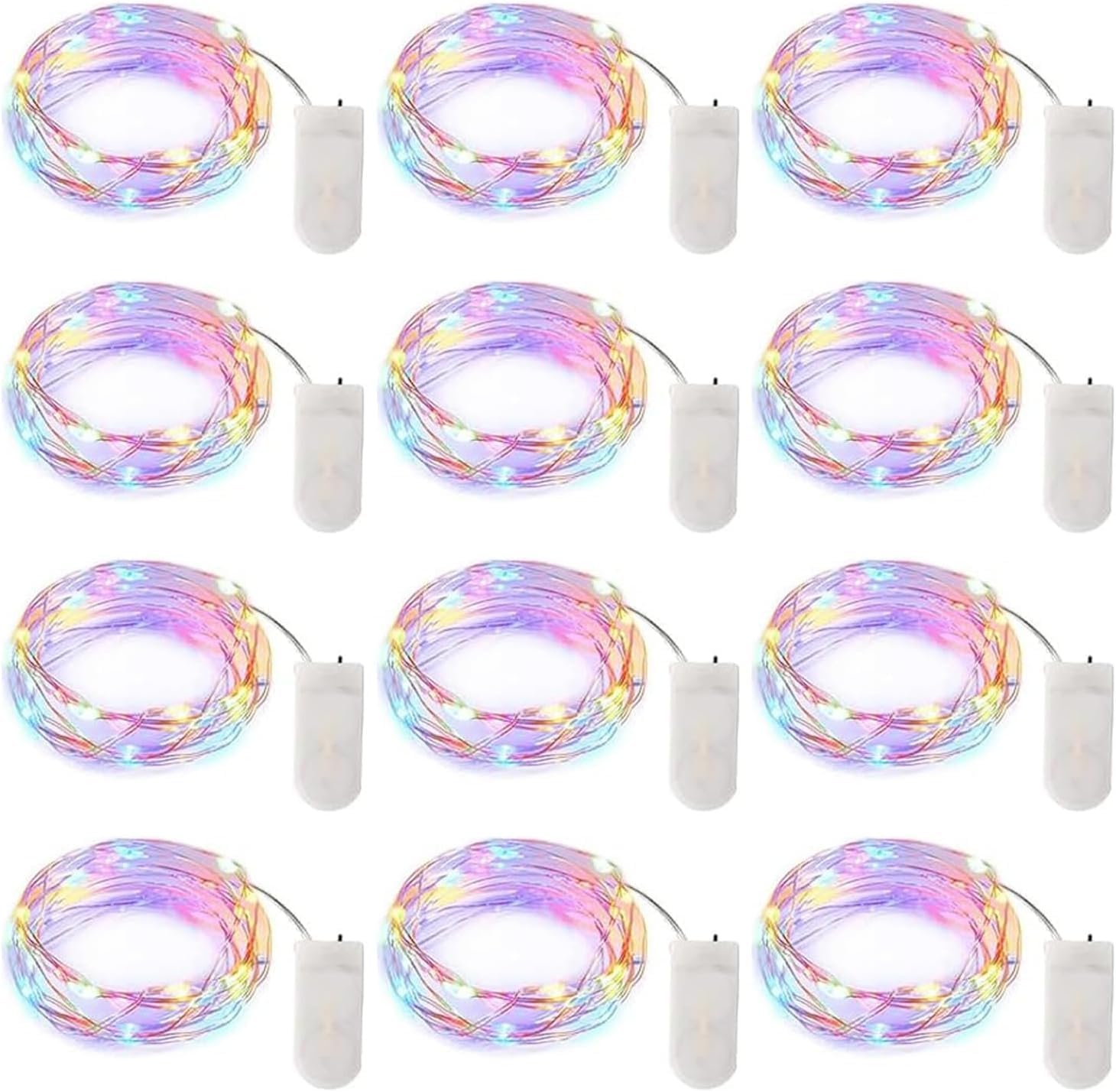 brightown-12-pack-7ft-battery-operated-silver-wire-fairy-lights-with-20-leds-eac image 1