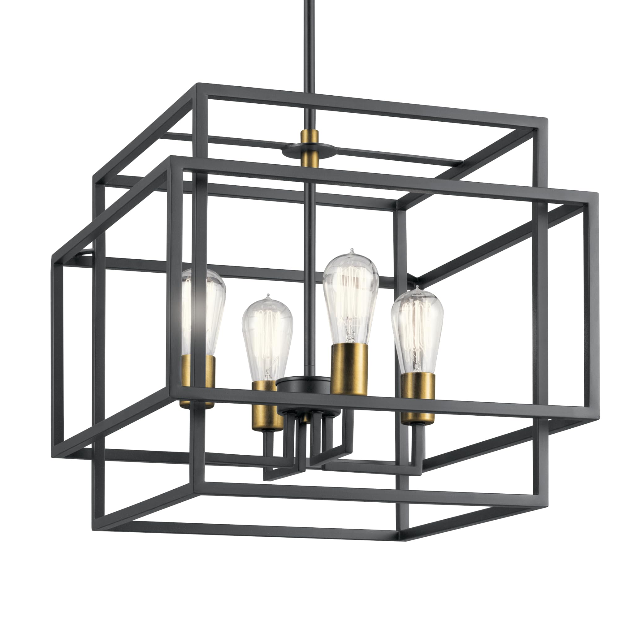 kichler-taubert-16-5-4-light-pendant-light-black-with-natural-brass image 2