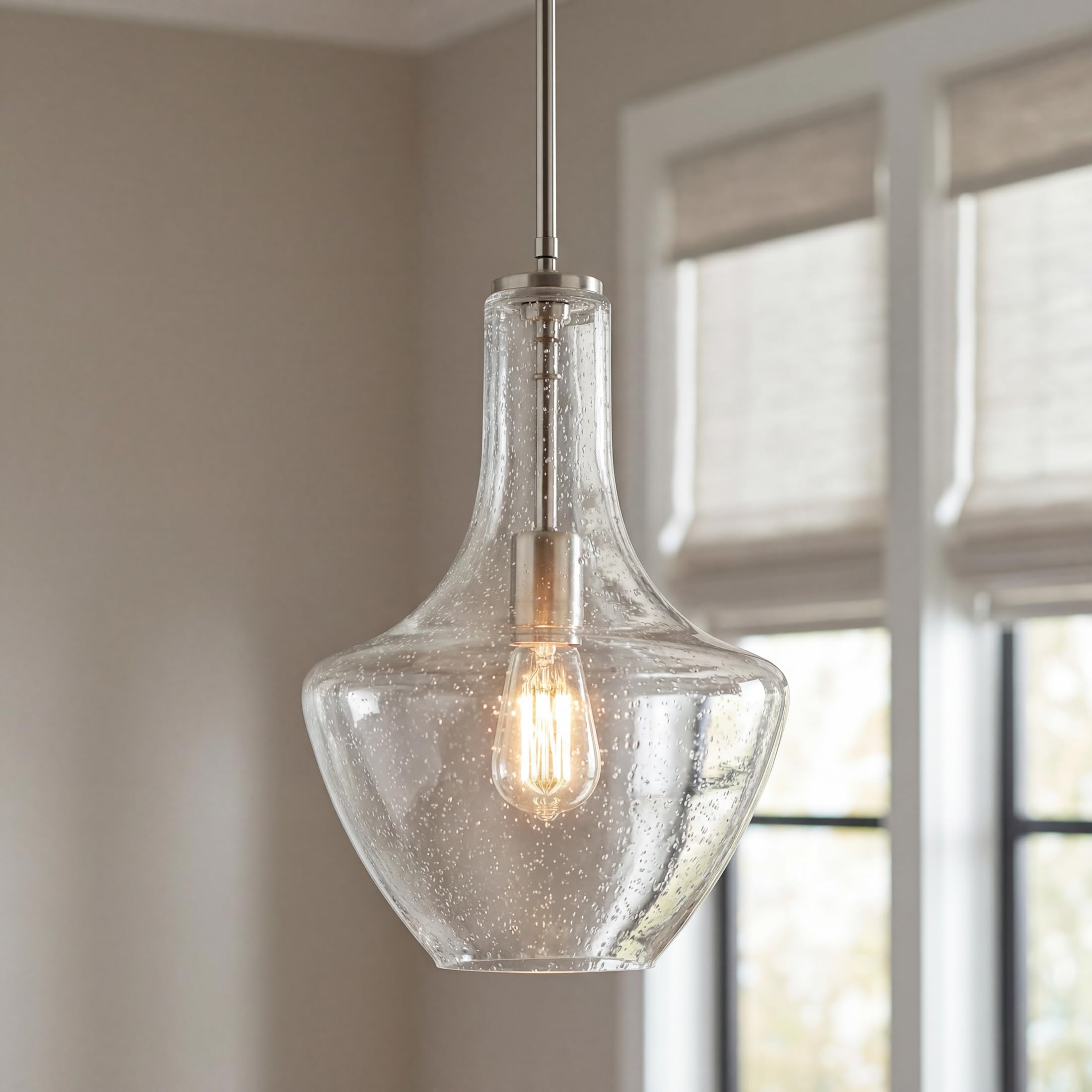kichler-everly-bell-pendant-light-seeded-glass-brushed-nickel-42141nics image 2