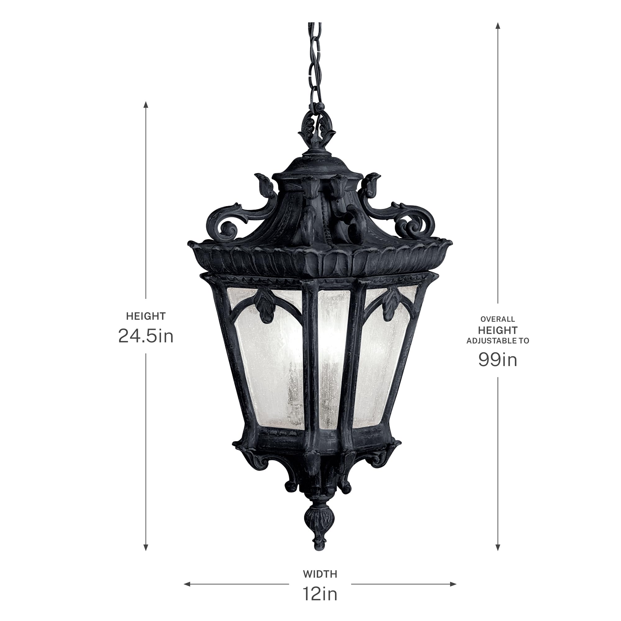 kichler-tournai-99-3-light-outdoor-pendant-clear-seeded-glass-textured-black-12- image 8