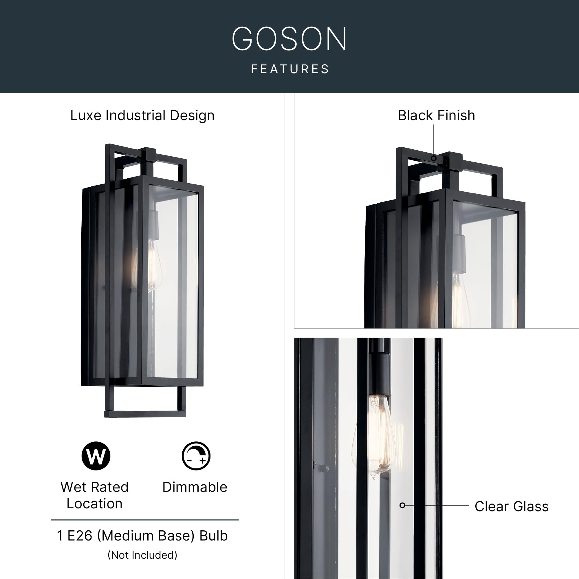 kichler-goson-1-light-outdoor-wall-light-in-black-59087bk image 3