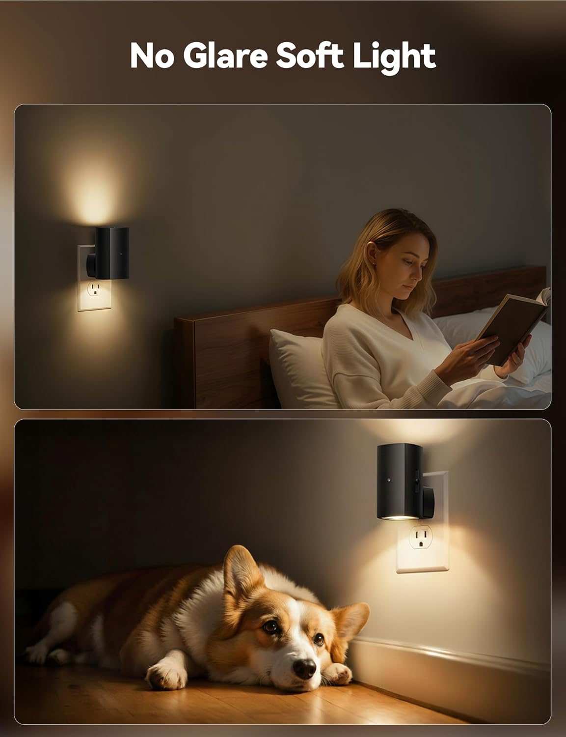 brightown-2-pack-plug-in-night-lights-with-light-sensor-and-dimmable-warm-white image 3
