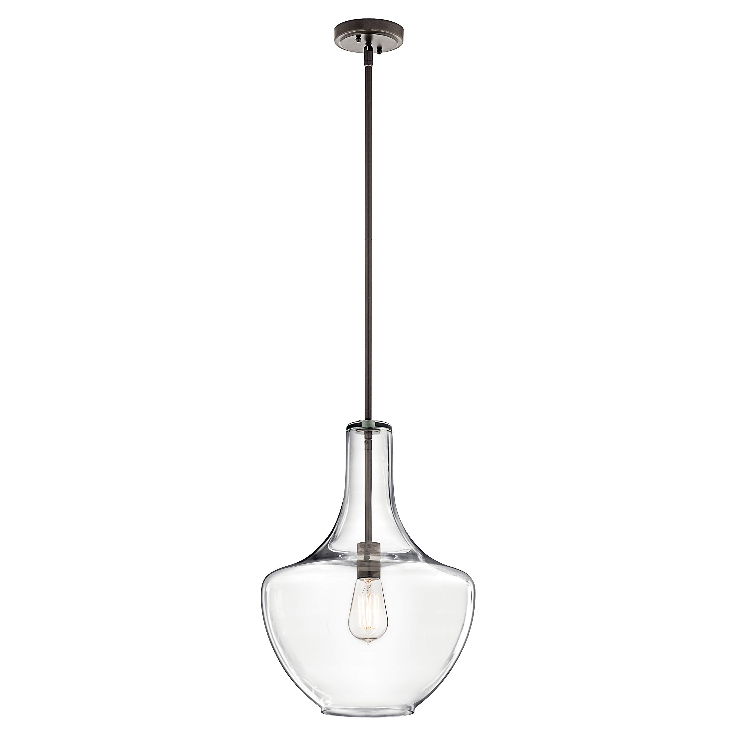 kichler-everly-bell-pendant-light-clear-glass-olde-bronze image 1