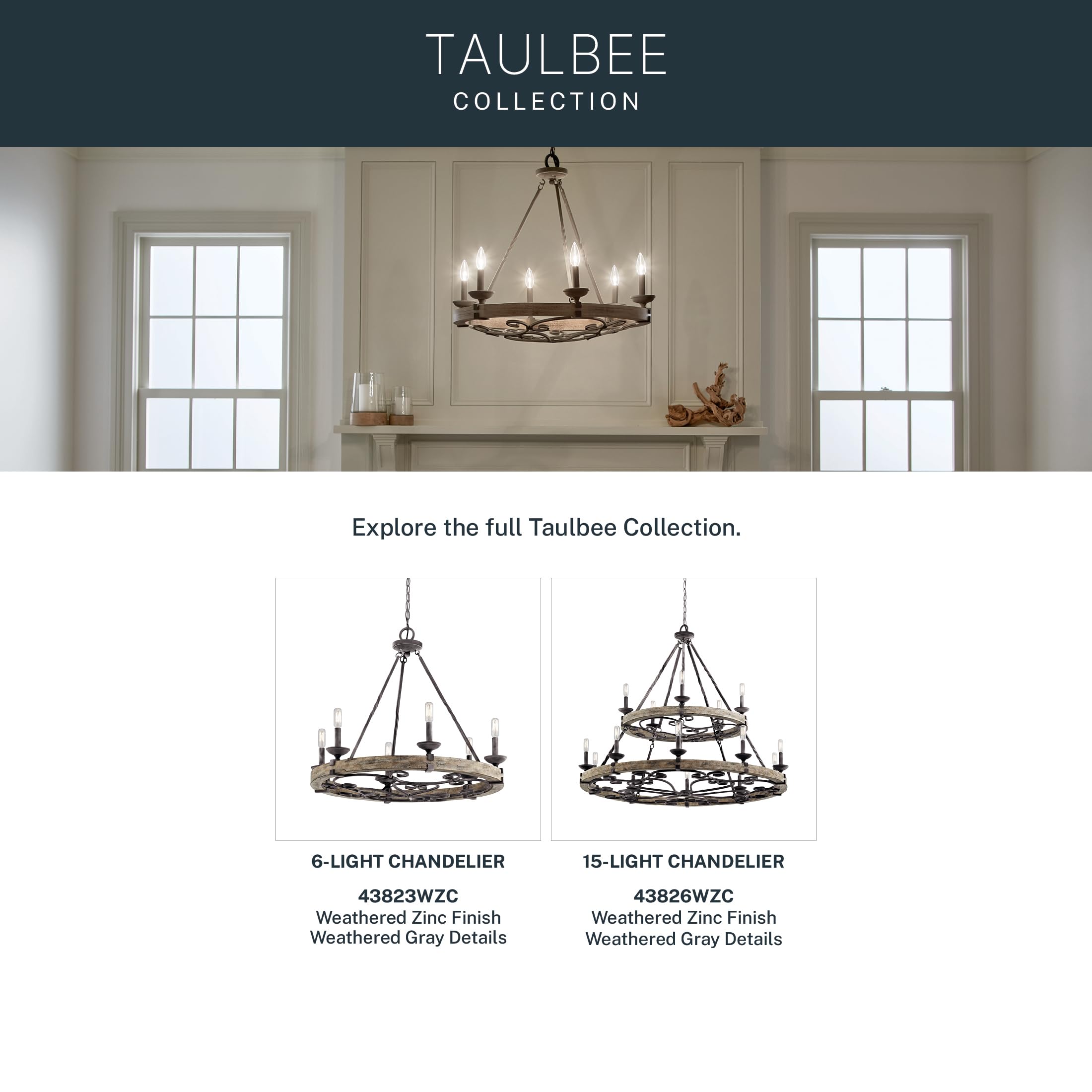 kichler-taulbee-15-light-2-tier-chandelier-weathered-zinc-weathered-grey-wood-ac image 8