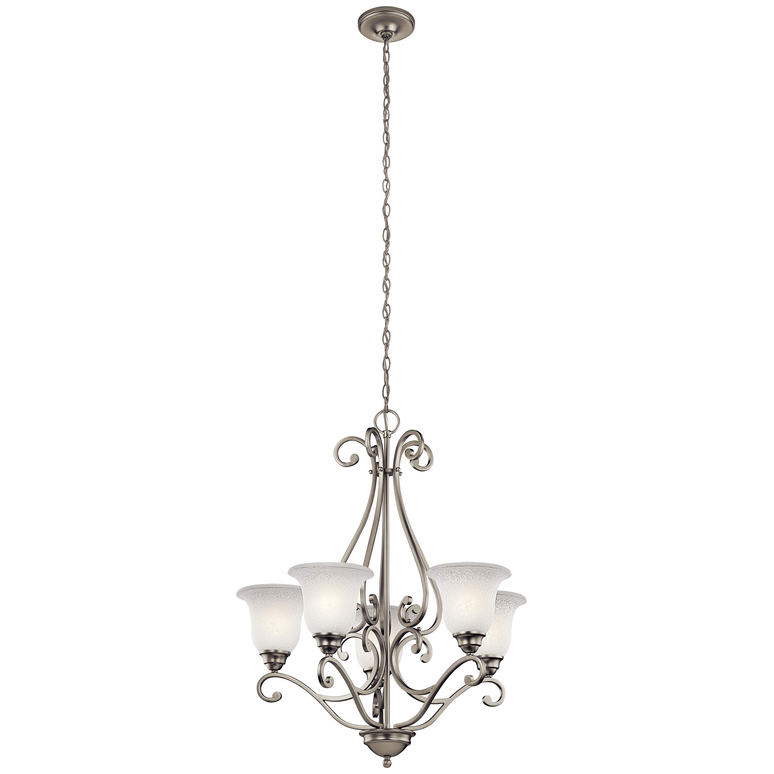 kichler-camerena-31-25-5-light-chandelier-brushed-nickel-with-white-scavo-glass- image 4