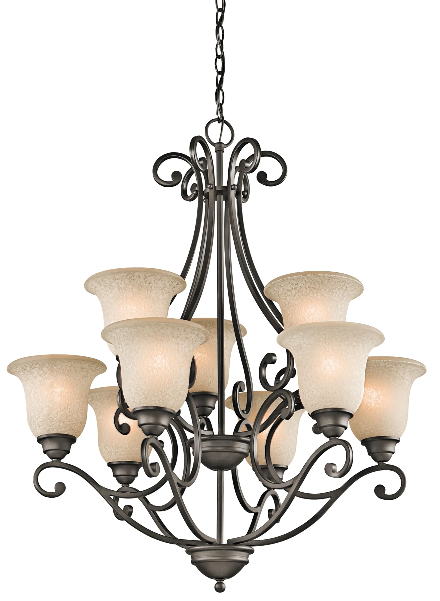 kichler-camerena-34-5-9-light-two-tier-chandelier-olde-bronze-with-white-scavo-u image 2