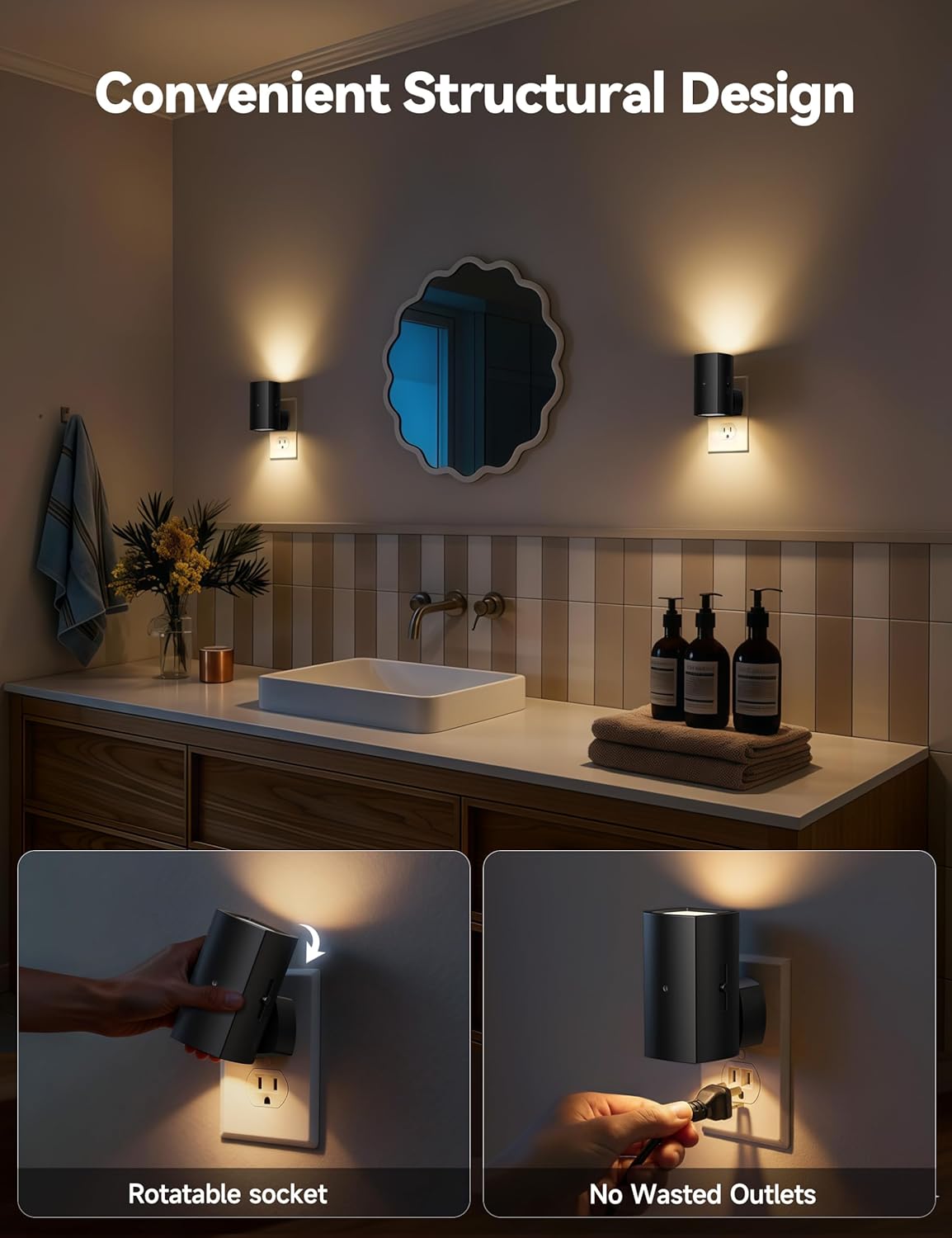brightown-2-pack-plug-in-night-lights-with-light-sensor-and-dimmable-warm-white image 4