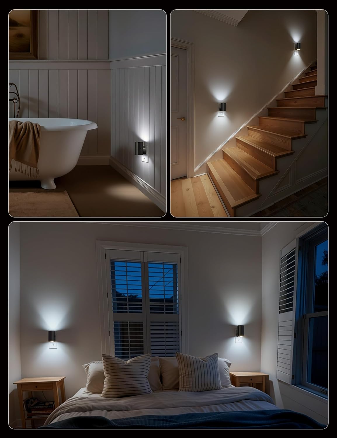 brightown-2-pack-black-plug-in-night-lights-with-rotating-plug-light-sensor-pure image 6
