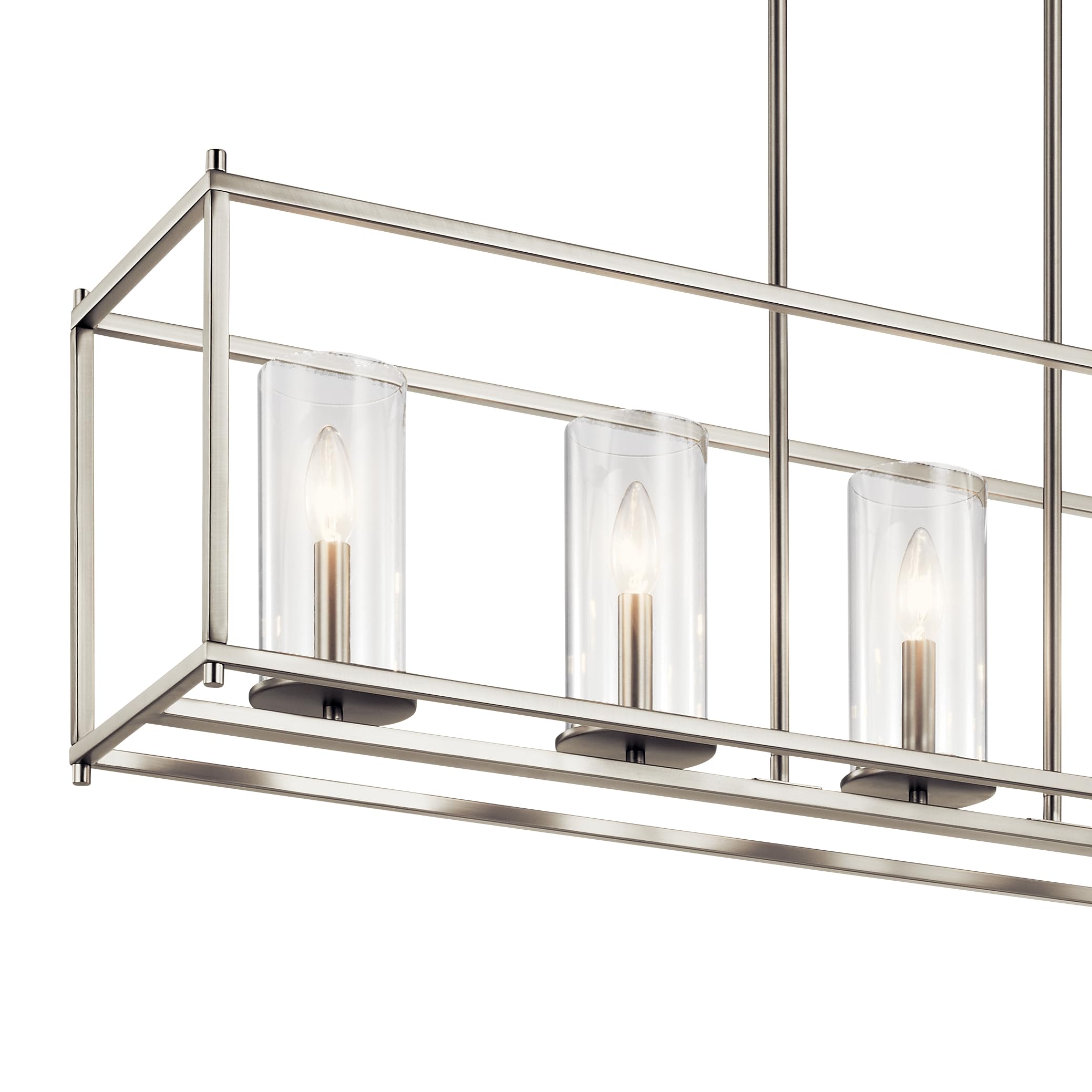 kichler-crosby-43995ni-5-light-linear-chandelier-brushed-nickel-41-25-with-clear image 6