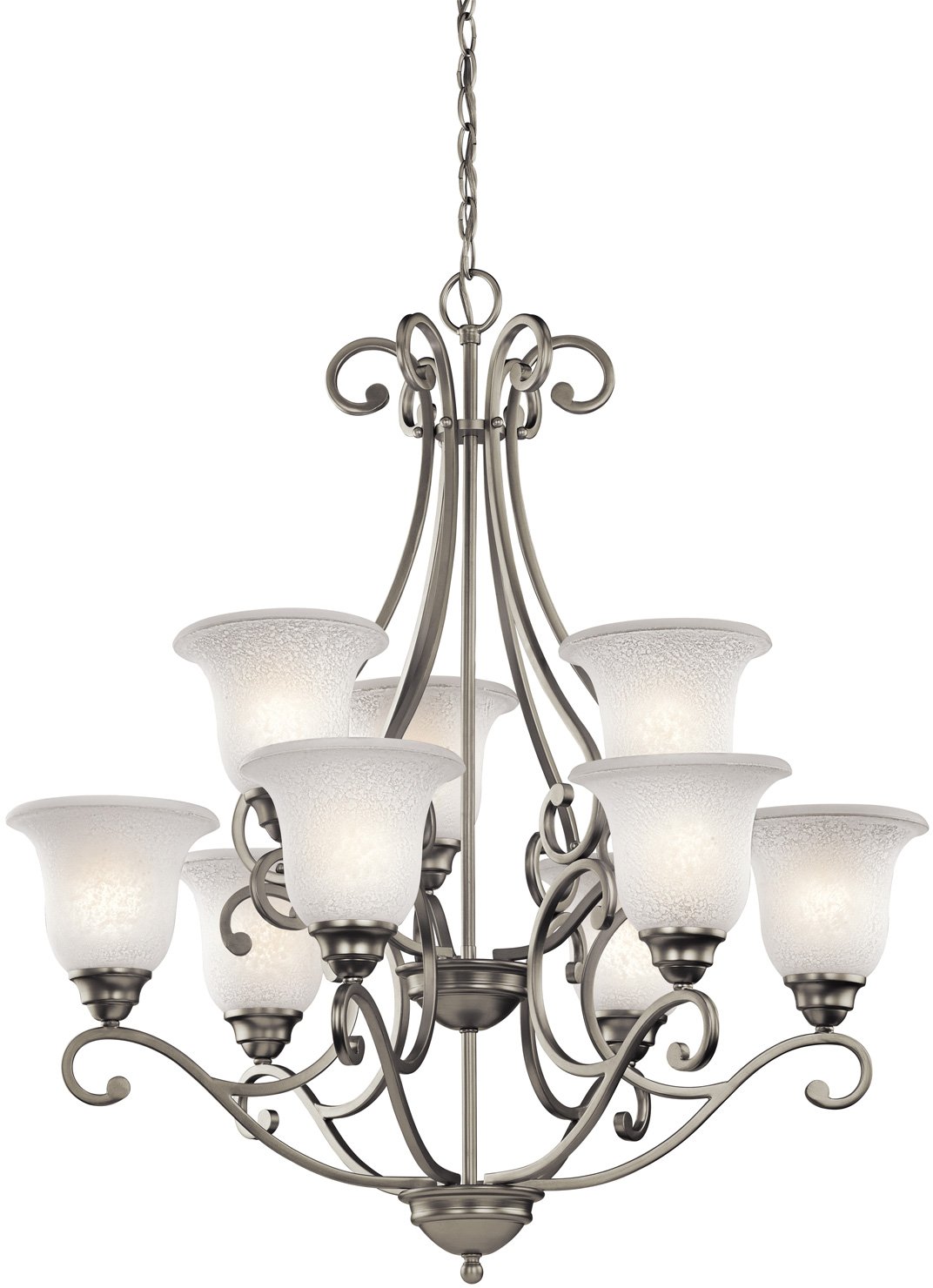 kichler-camerena-34-5-9-light-two-tier-chandelier-brushed-nickel-43226ni image 1