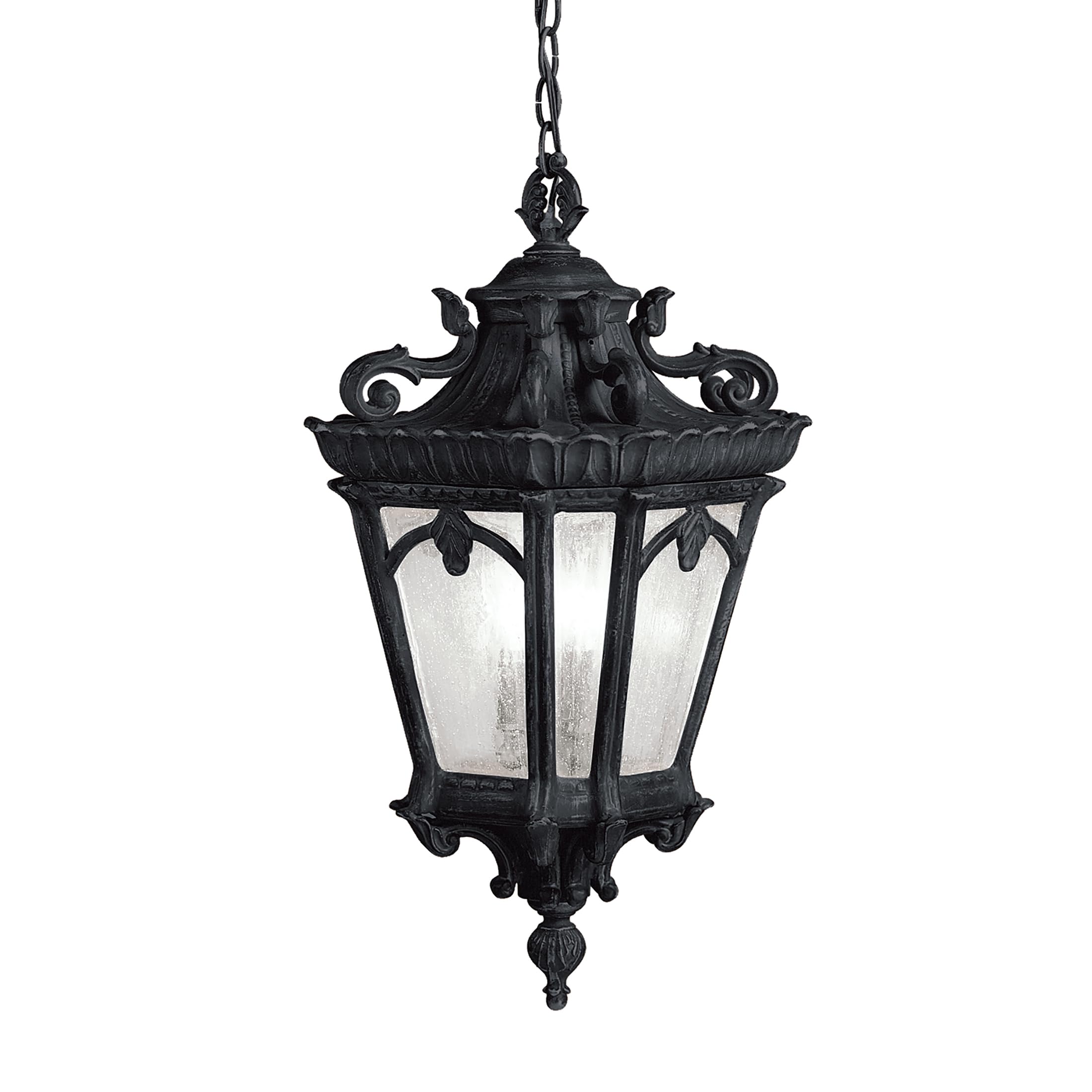 kichler-tournai-99-3-light-outdoor-pendant-clear-seeded-glass-textured-black-12- image 1