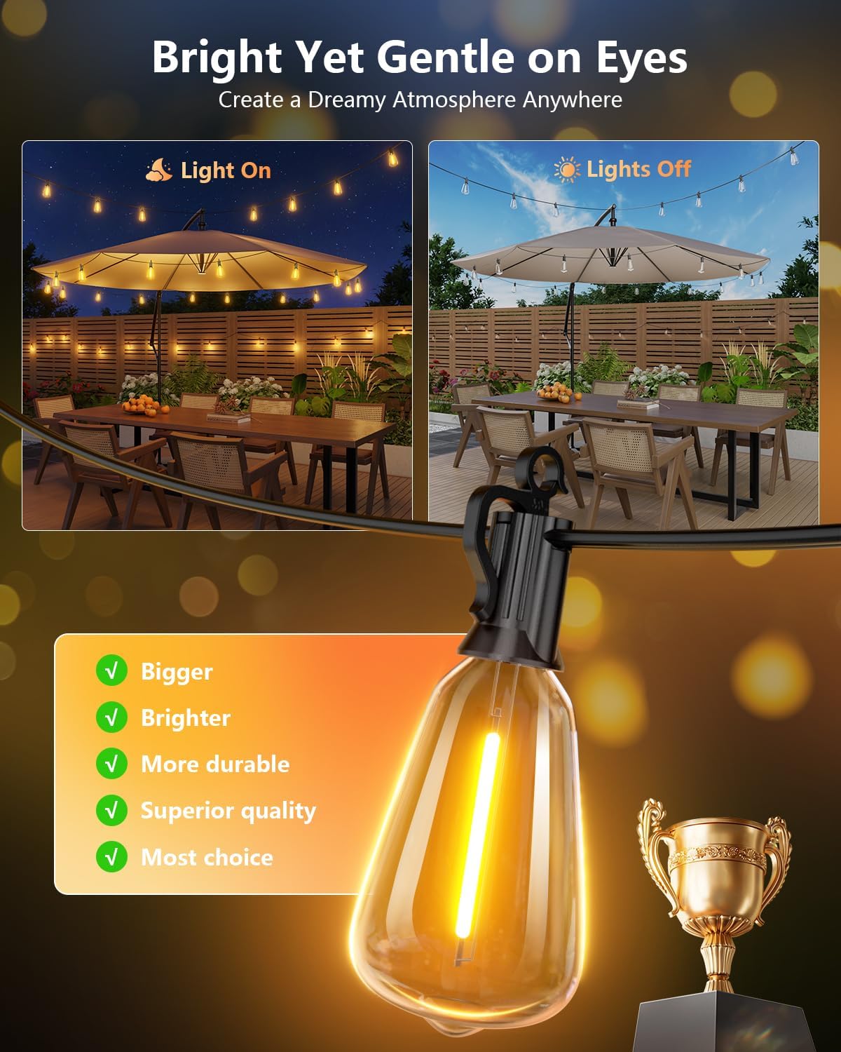brightown-100ft-solar-string-lights-outdoor-waterproof-with-remote-31-1-led-shat image 2