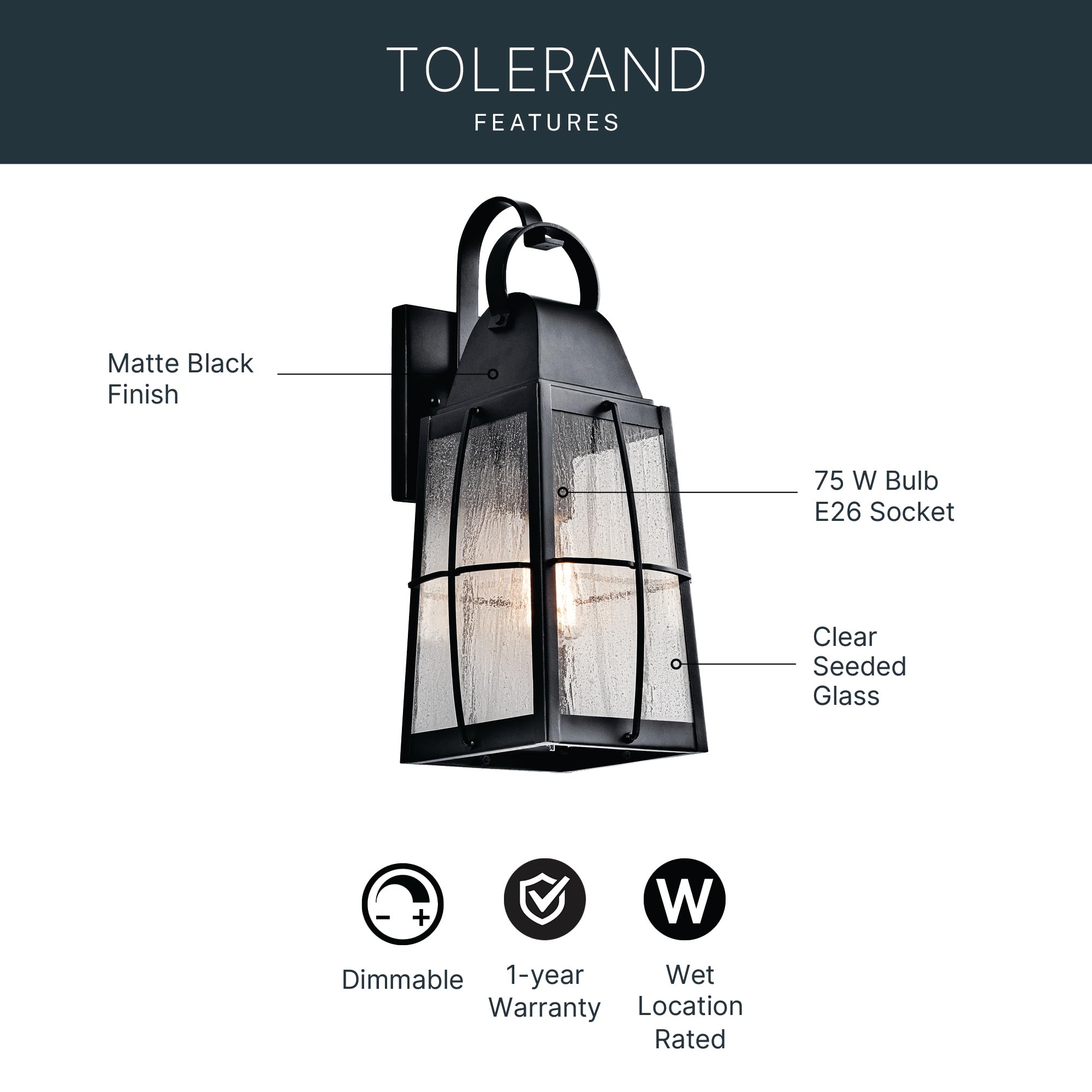 kichler-tolerand-49553bkt-outdoor-wall-sconce-textured-black-17-75-with-seeded-g image 3