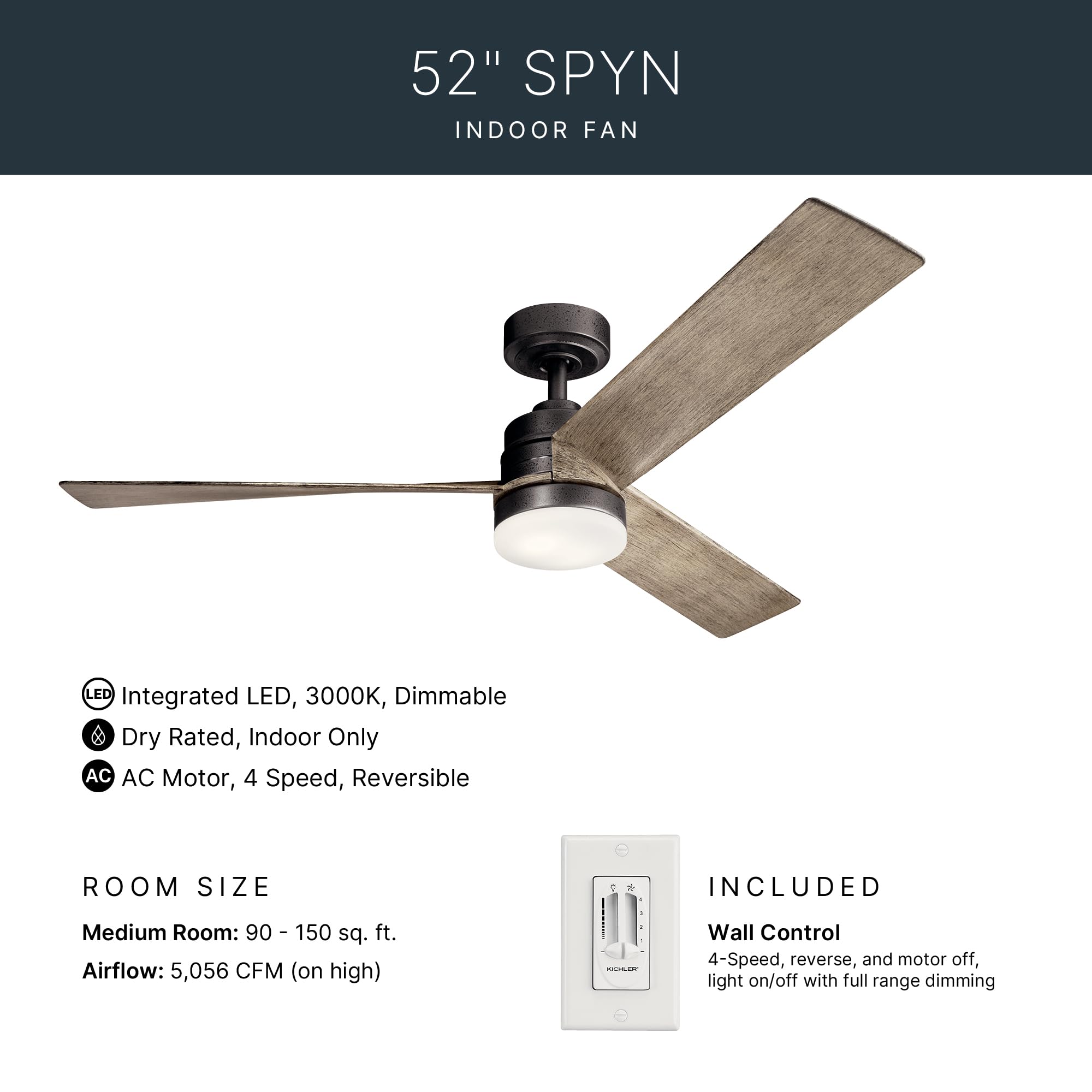 kichler-spyn-52-ceiling-fan-with-led-light-anvil-iron image 4