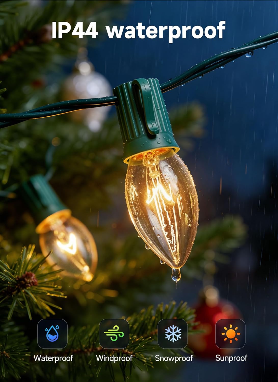 brightown-25ft-plug-in-25-c9-clear-warm-christmas-string-lights-green-wire image 4