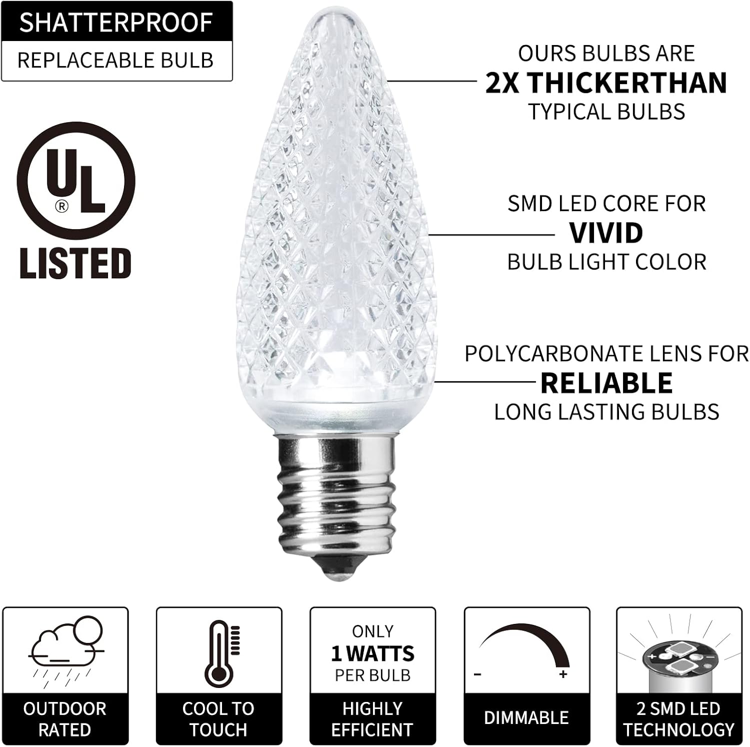brightown-100ft-plug-in-c9-strawberry-led-string-lights-100-pure-white-bulbs-gre image 3