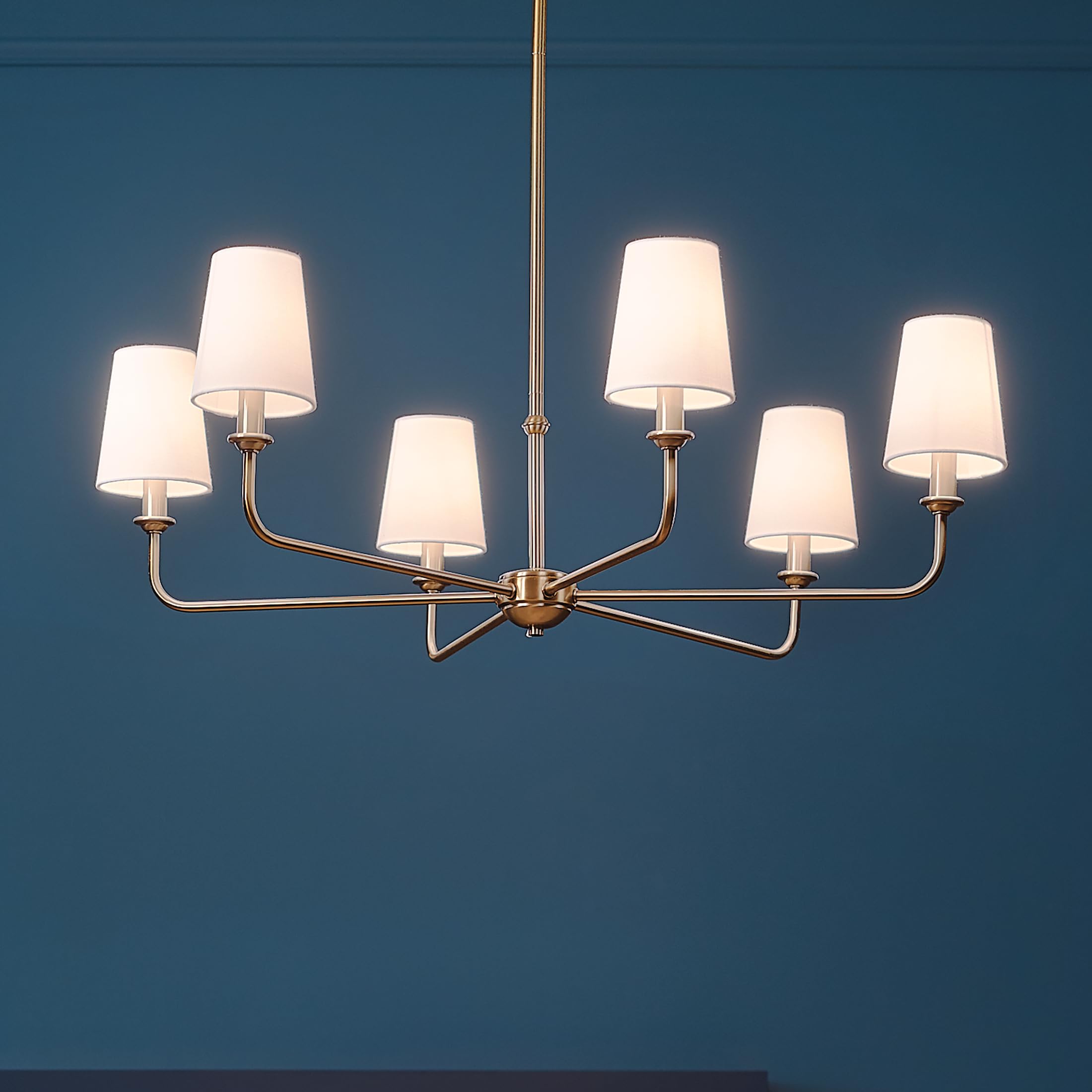 kichler-pallas-6-light-chandelier-brushed-natural-brass-with-optional-linen-tape image 3