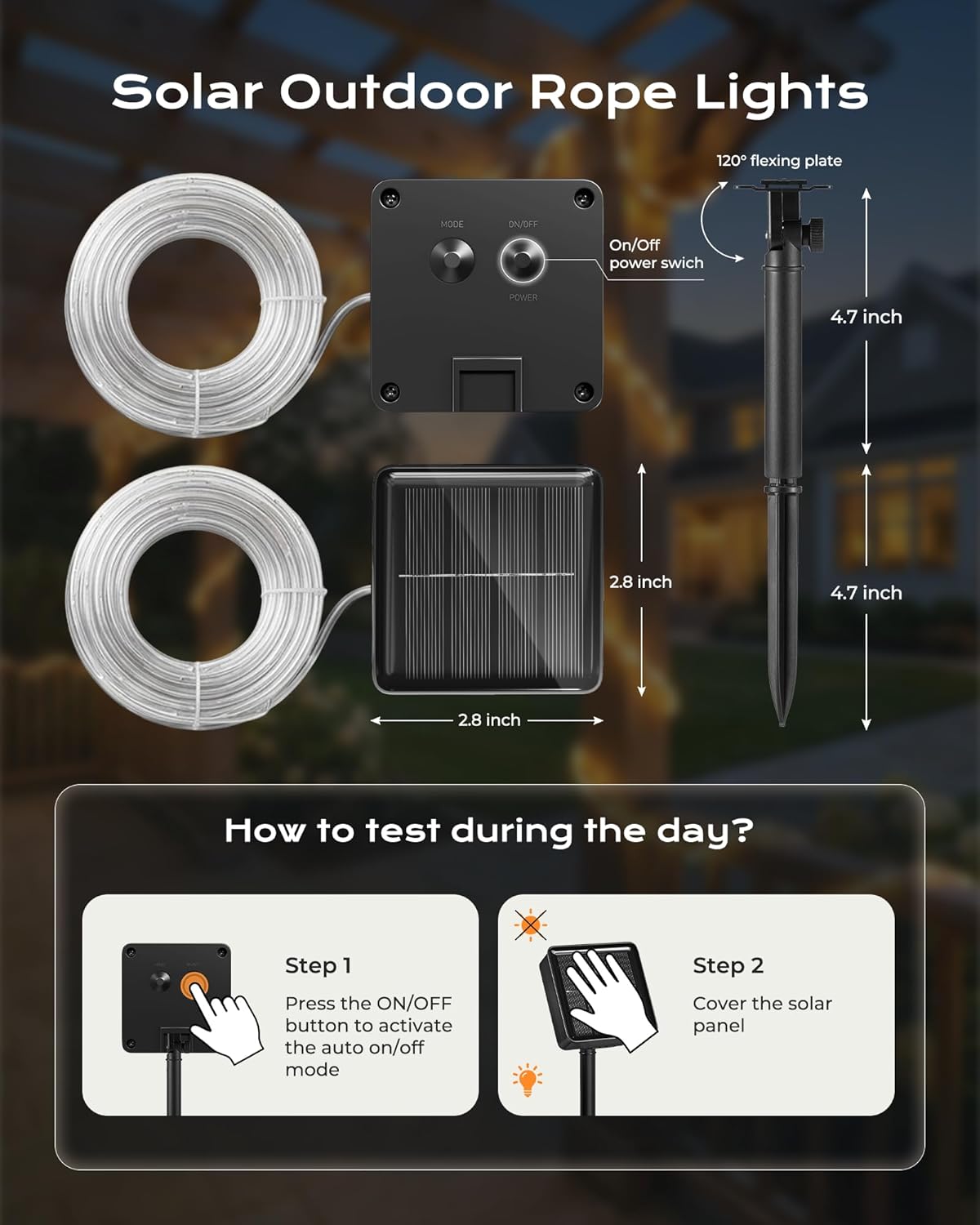 brightown-2-pack-78ft-total-200-led-solar-rope-lights-8-modes-warm-white-waterpr image 5