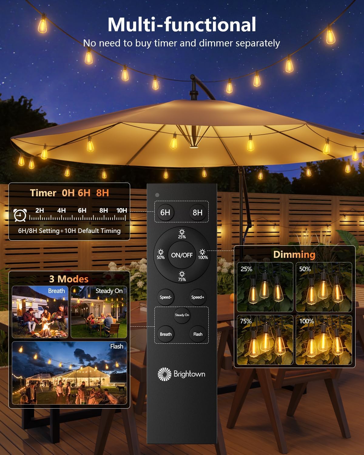 brightown-100ft-solar-string-lights-outdoor-waterproof-with-remote-31-1-led-shat image 5