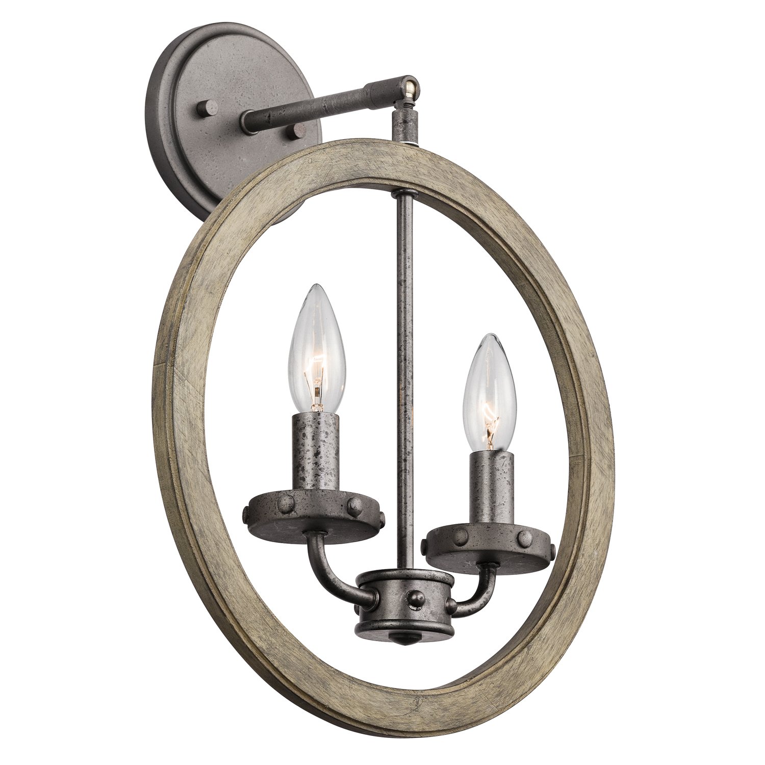 kichler-evan-43328dag-mini-pendant-wall-2-light-distressed-antique-gray image 2