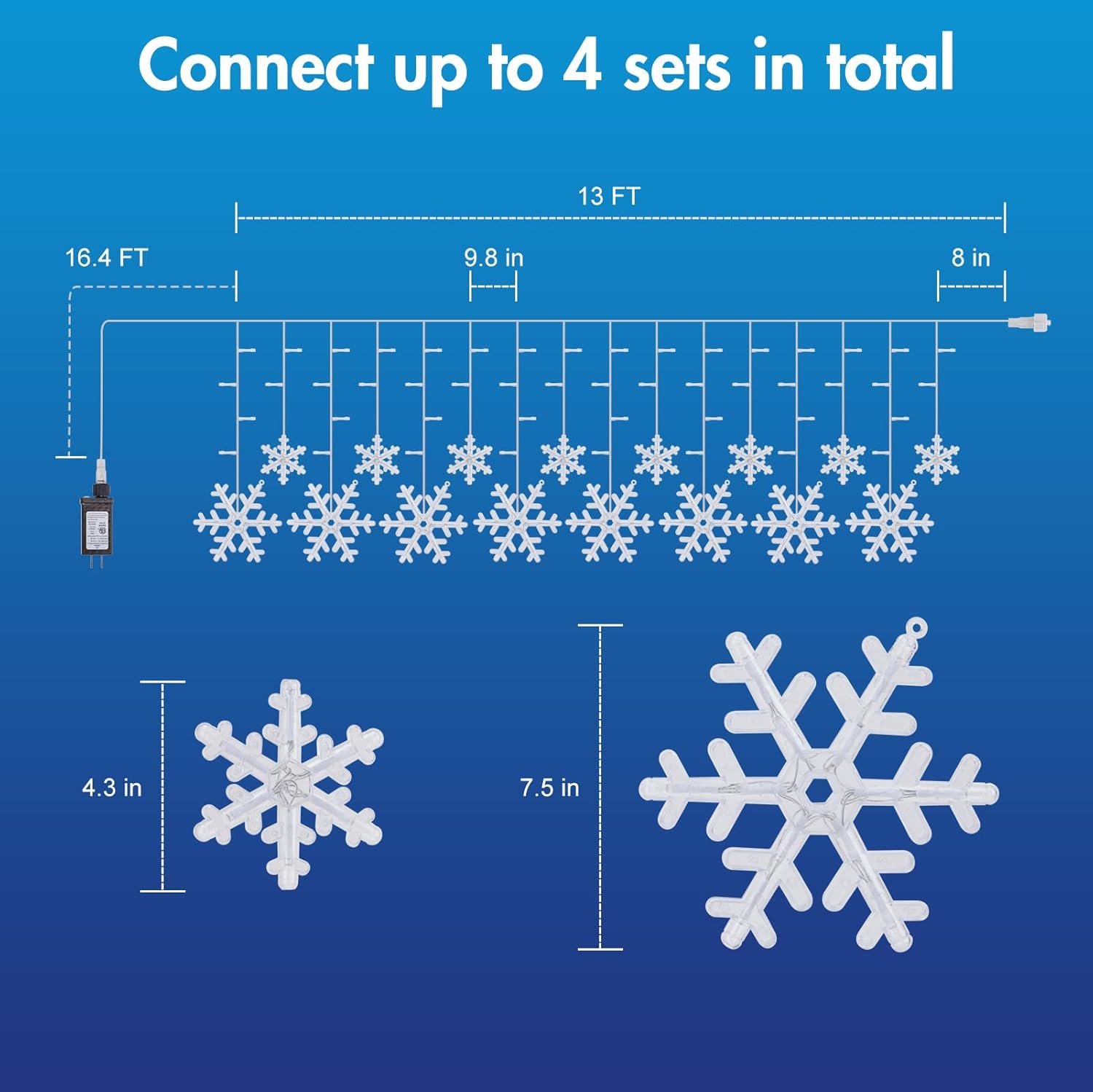 brightown-13ft-192-led-snowflake-icicle-lights-with-16-drops-12-modes-for-christ image 5