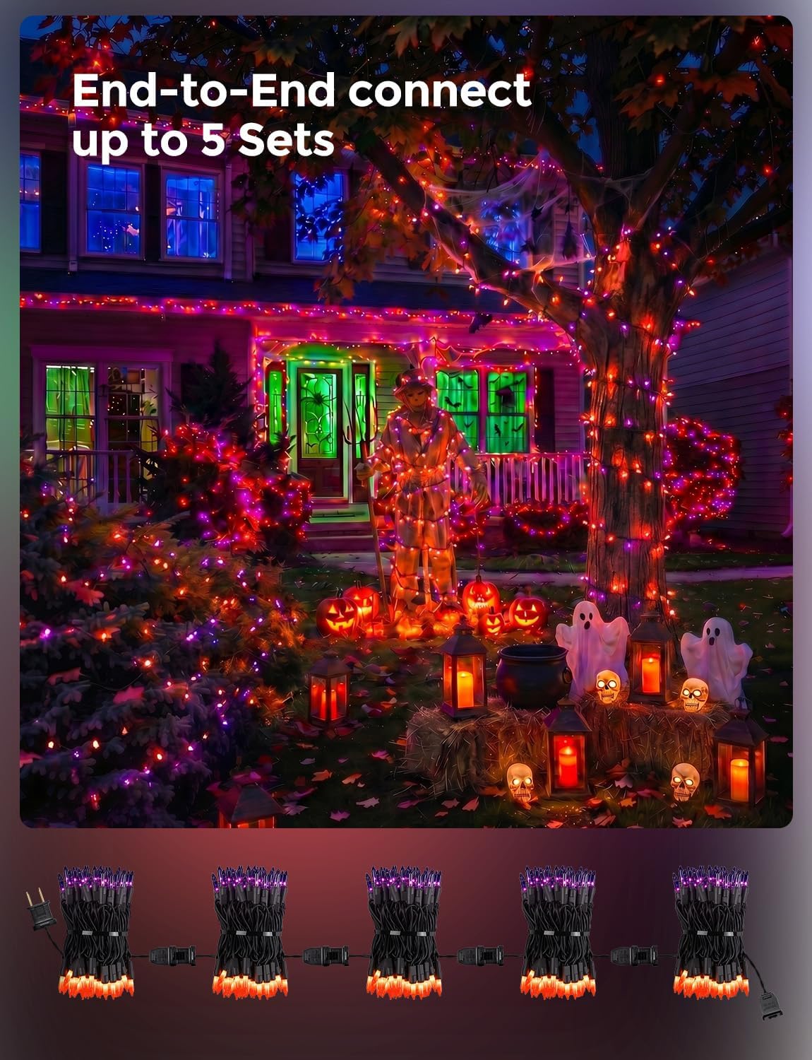 brightown-20ft-100-led-plug-in-mini-incandescent-string-lights-for-halloween-ora image 5