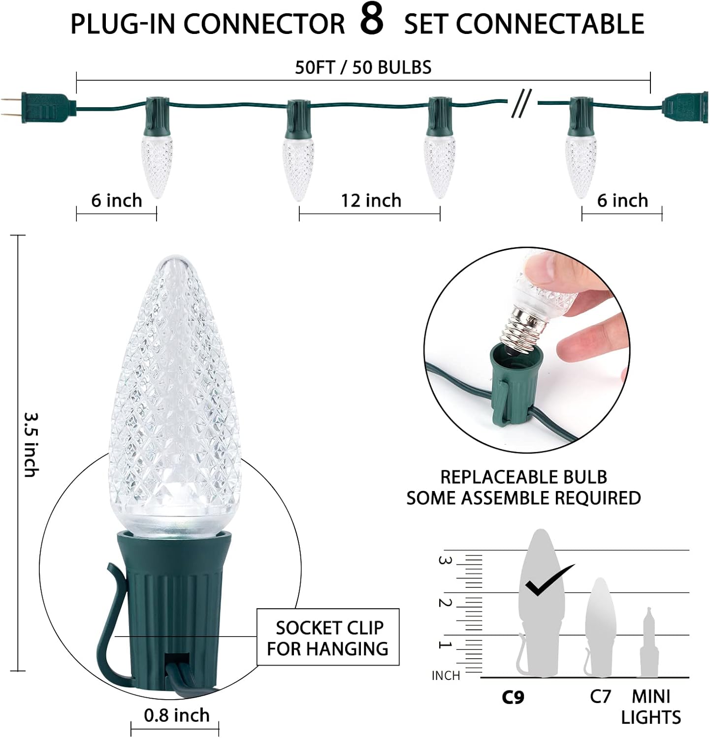 brightown-50ft-plug-in-50-pure-white-c9-strawberry-led-bulbs-string-lights-for-c image 4