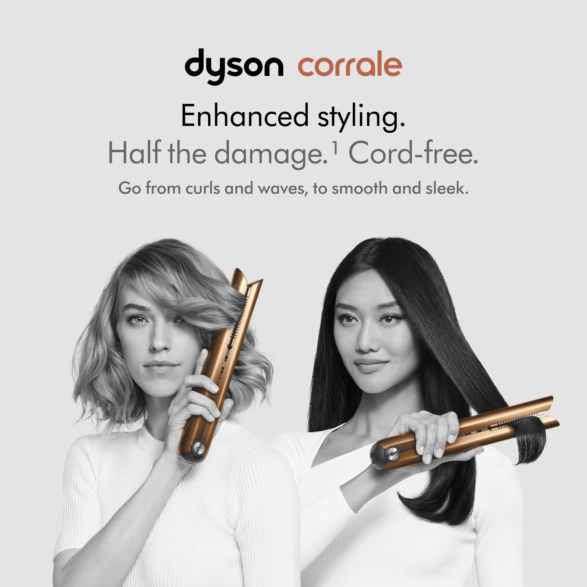 dyson-corrale-hair-straightener-nickel-fuchsia-cordless-corded-flexing-plate-sty image 2
