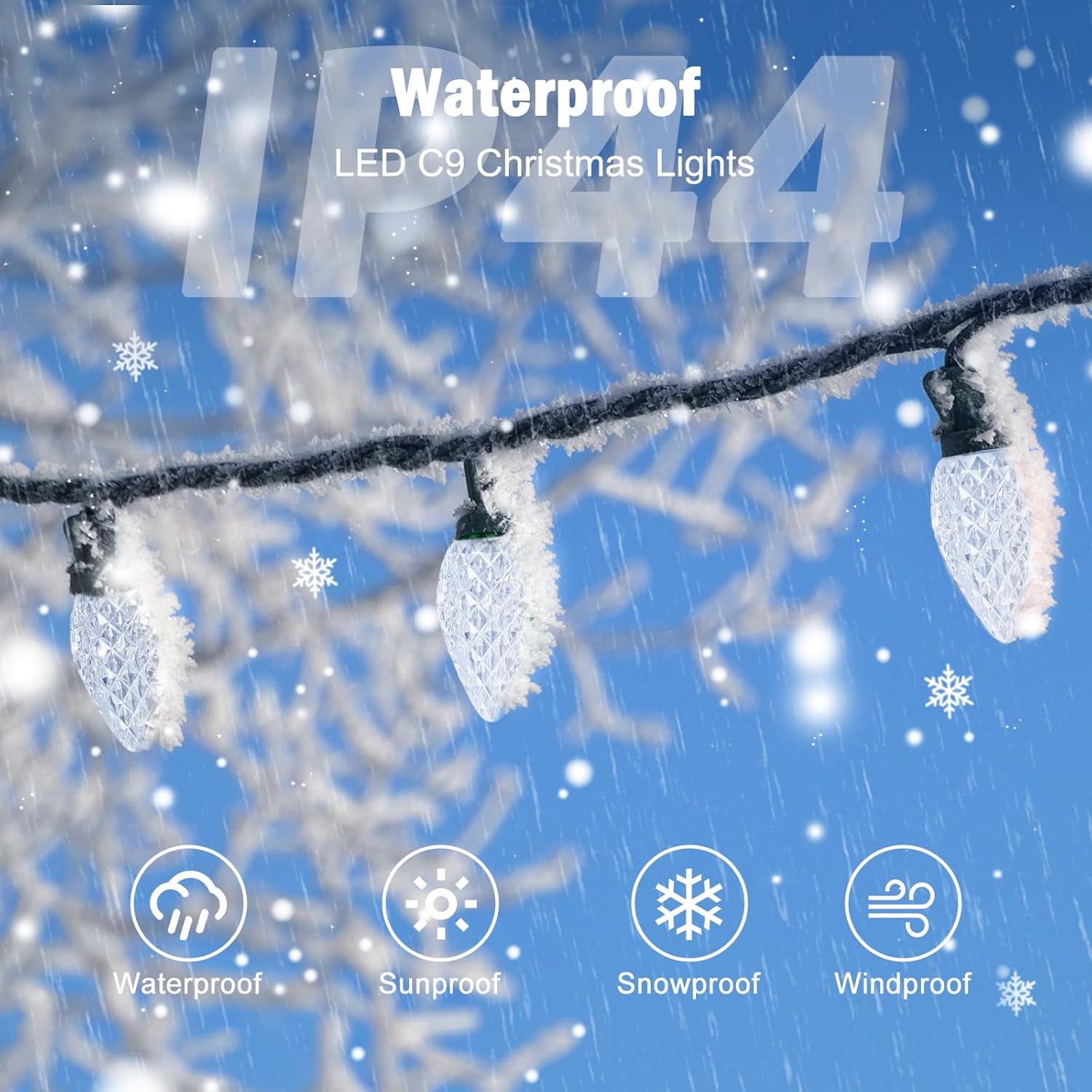 brightown-68ft-100-led-c9-christmas-string-lights-with-quick-clips-pure-white image 7